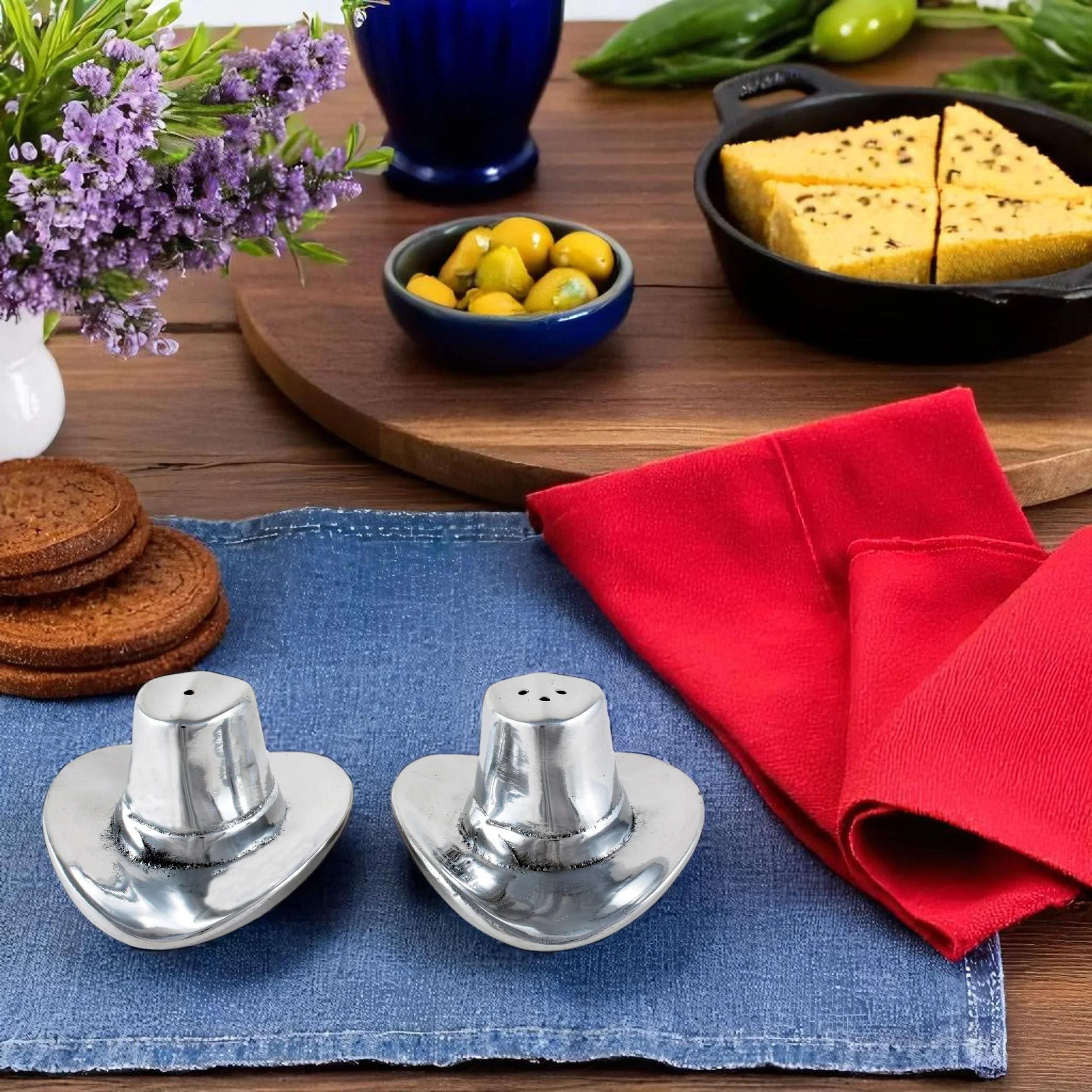 Arthur Court Cowboy Hat Salt and Pepper Shakers - Image 3