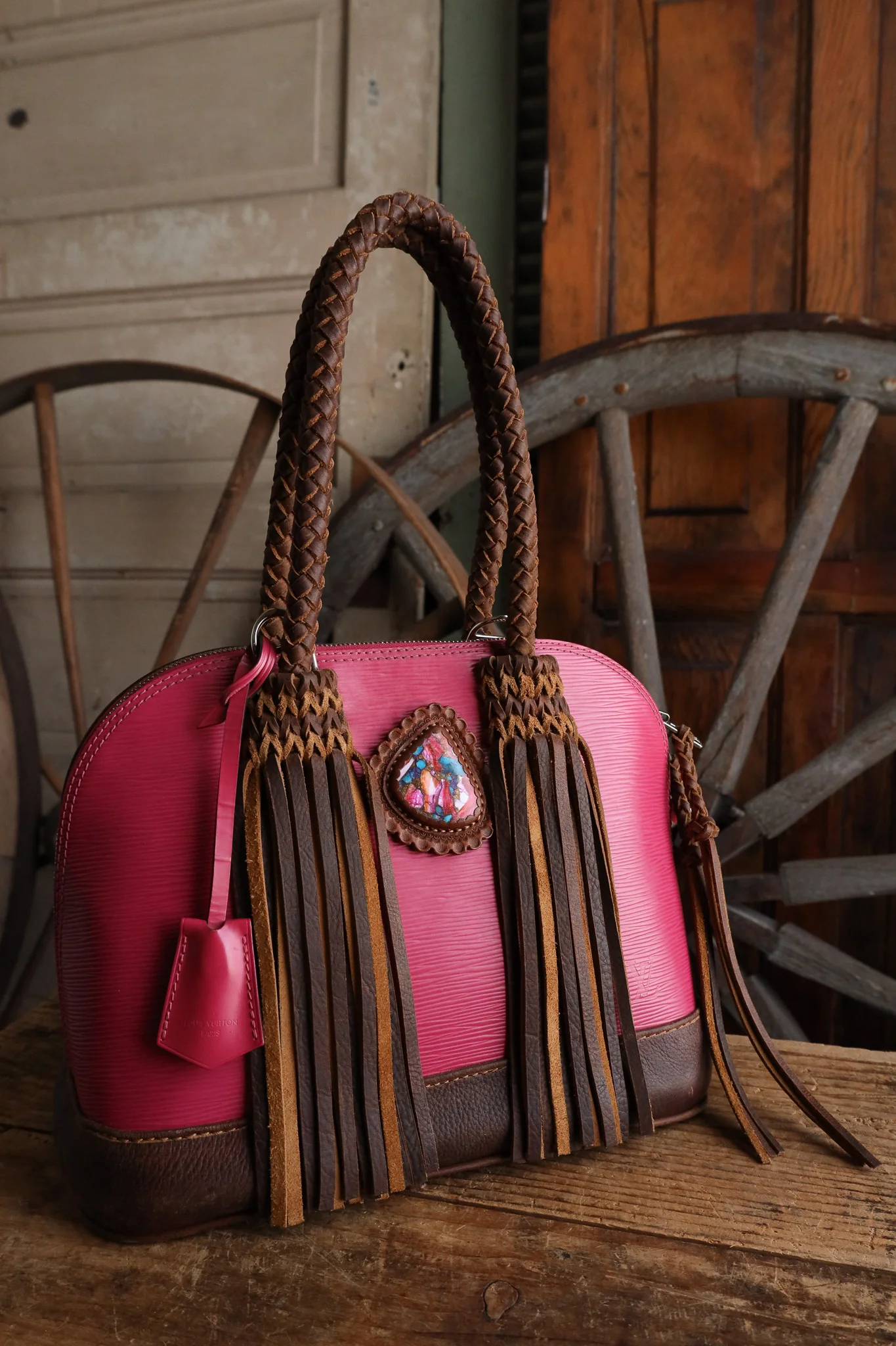 Leather And Vodka Original Alma Epi Pink 85 Carat Mojave Handbag - Image 4