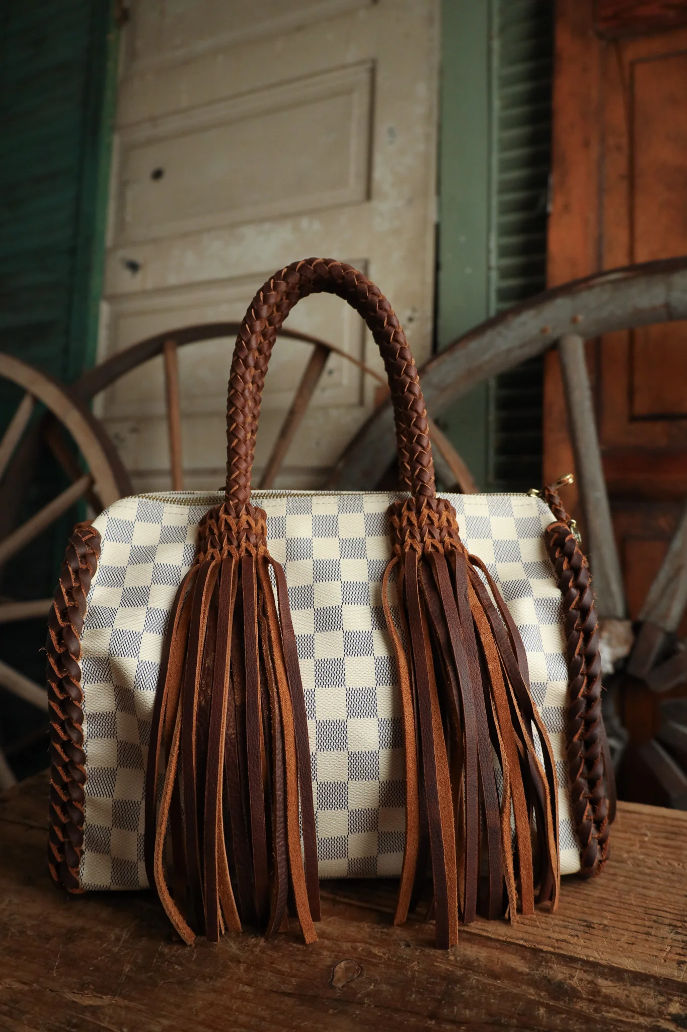 Leather And Vodka Speedy 30 Chocolate Braided Bag - Image 3