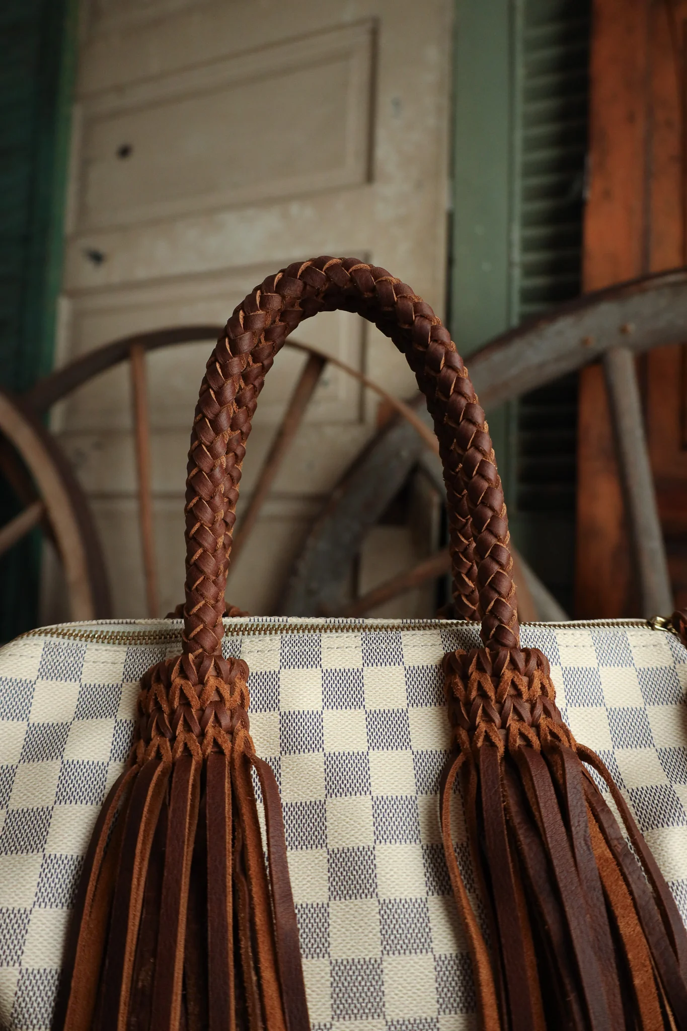 Leather And Vodka Speedy 30 Chocolate Braided Bag - Image 4