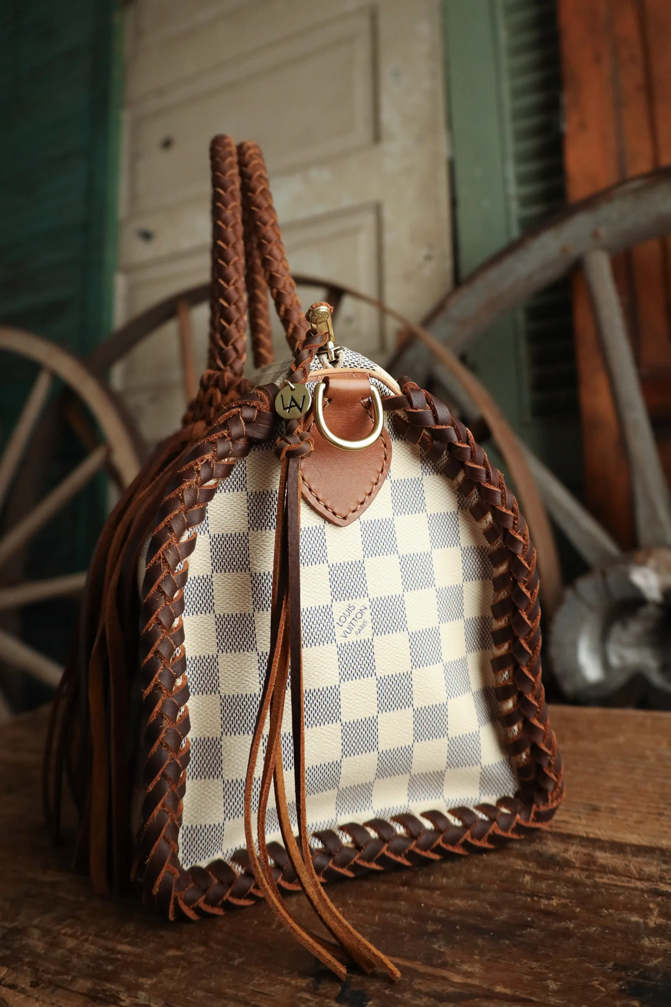 Leather And Vodka Speedy 30 Chocolate Braided Bag - Image 6