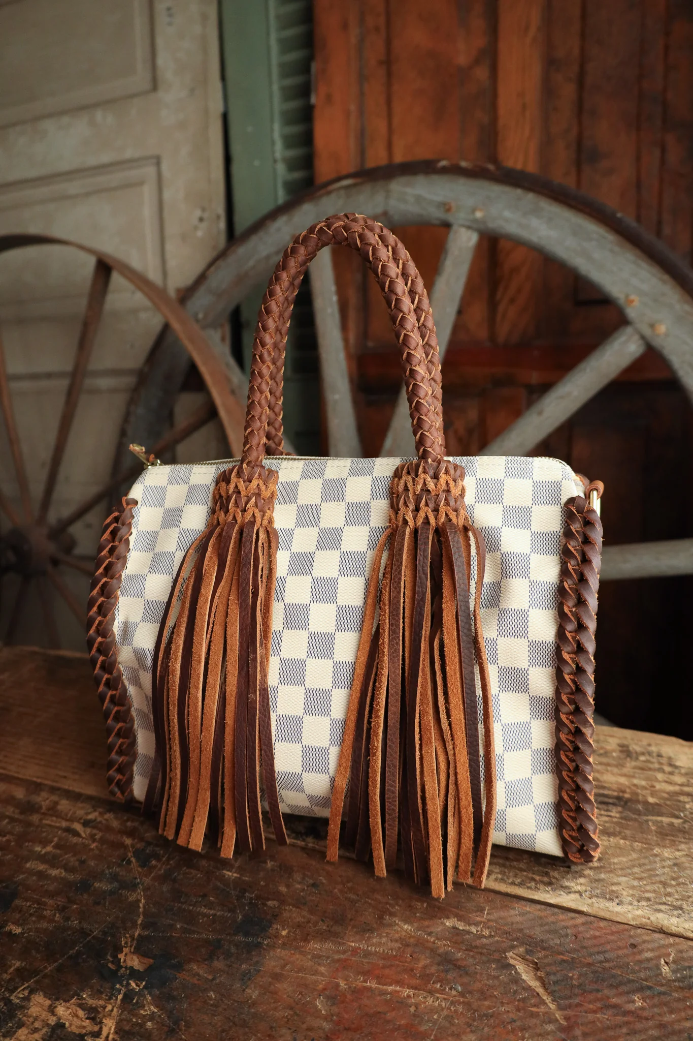 Leather And Vodka Speedy 30 Chocolate Braided Bag - Image 8