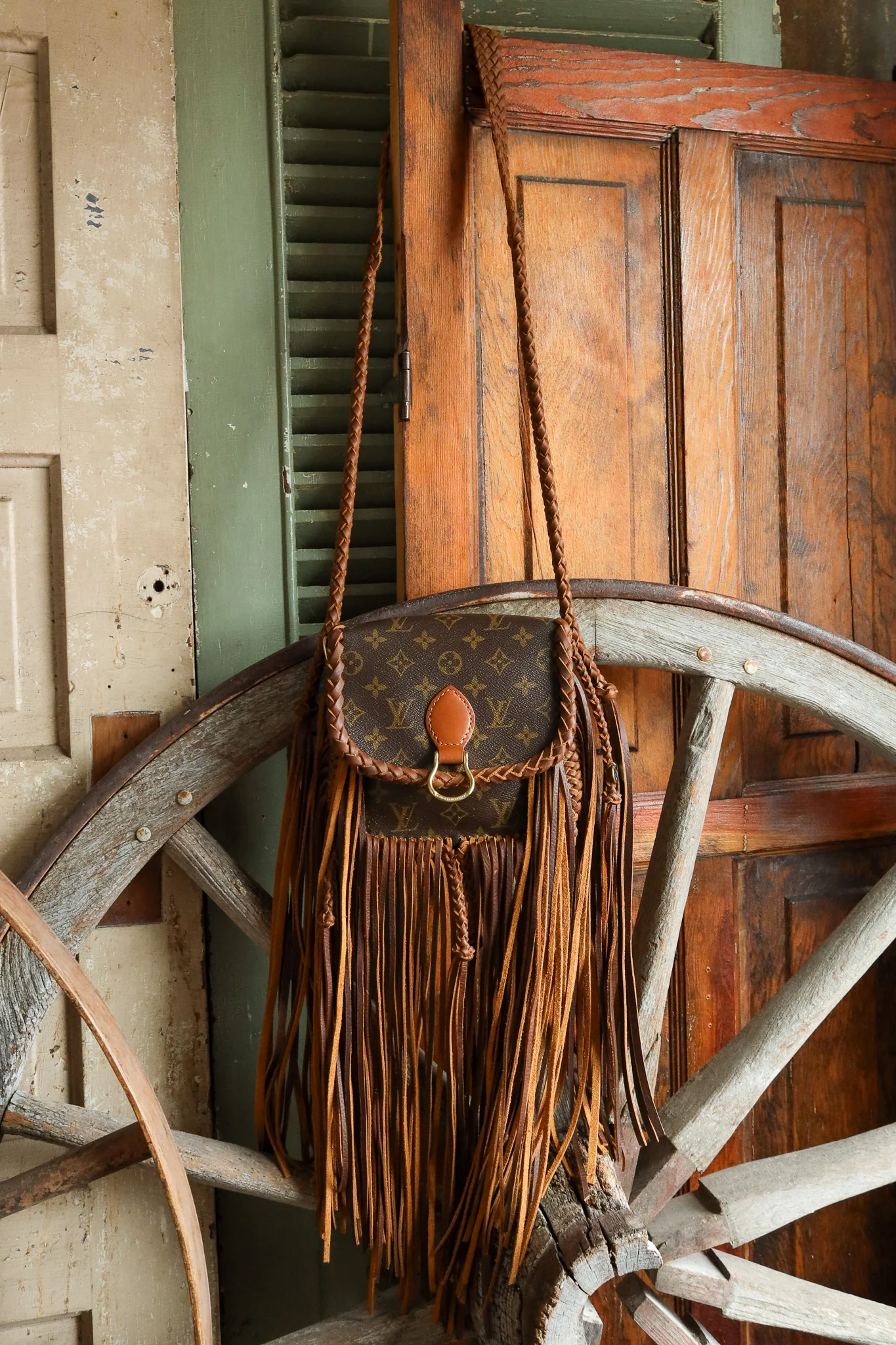 Leather and Vodka Saint Cloud MM Camel Fringe Handbag - Image 2