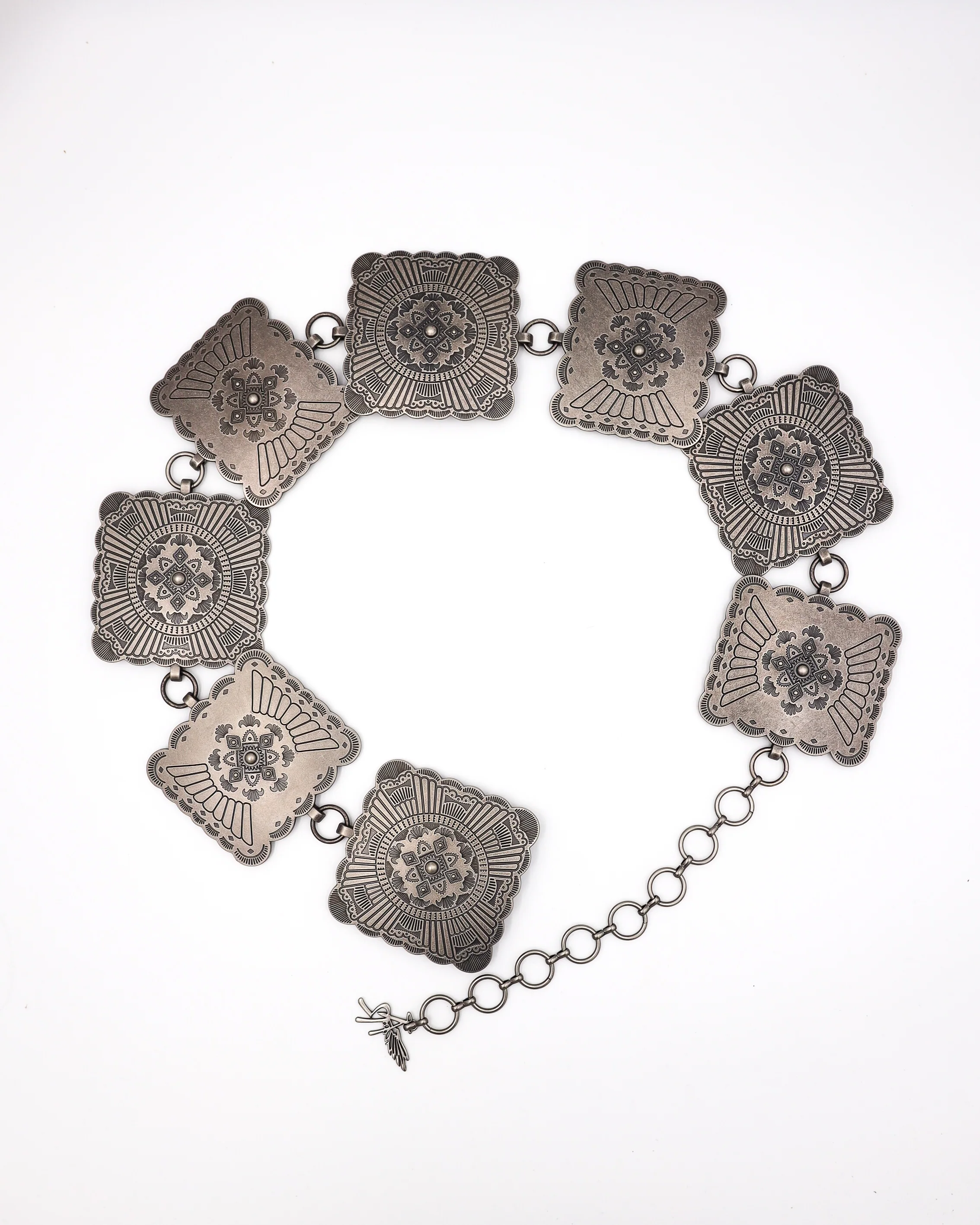 RANCH ANGEL WOMEN'S SQUARE CONCHO CHAIN BELT - Image 3