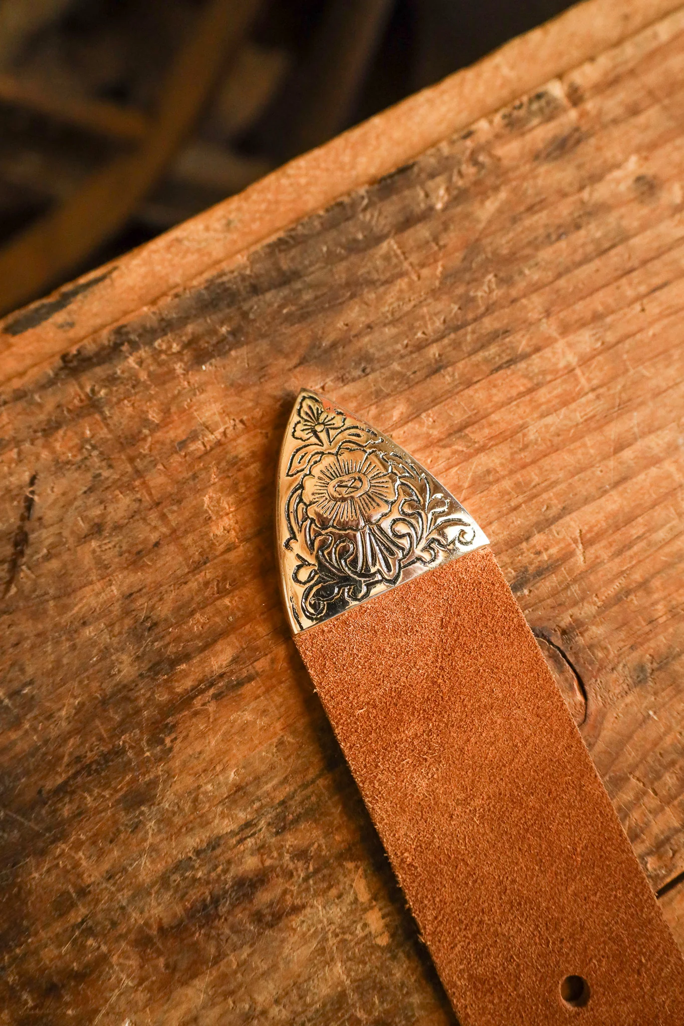 Streets Ahead Big Buckle Belt- Tan Suede - Image 4