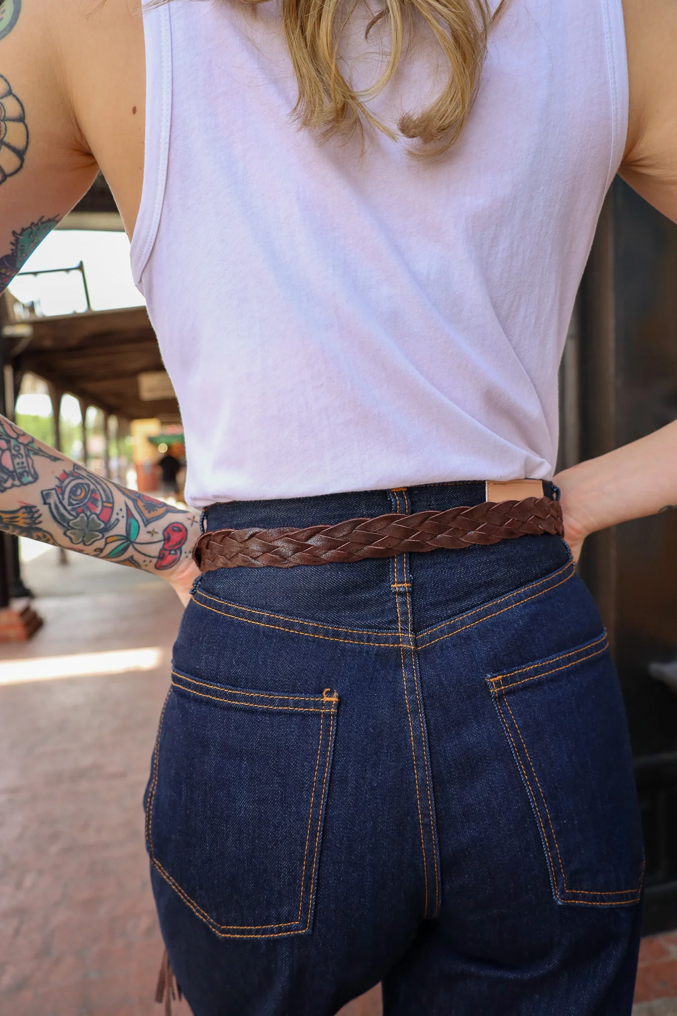A Rare Bird Women's Bit and Braided Leather Belt- Brown - Image 7
