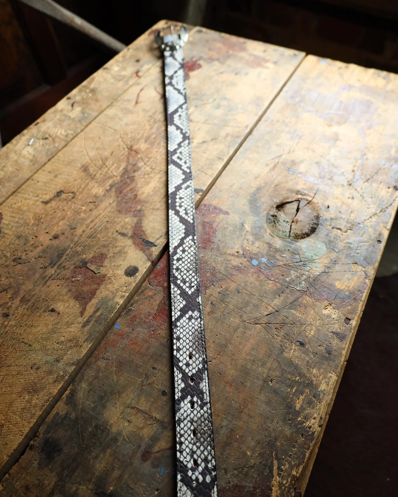 Double J Saddlery Cobra Snake Print Leather Belt - Image 5