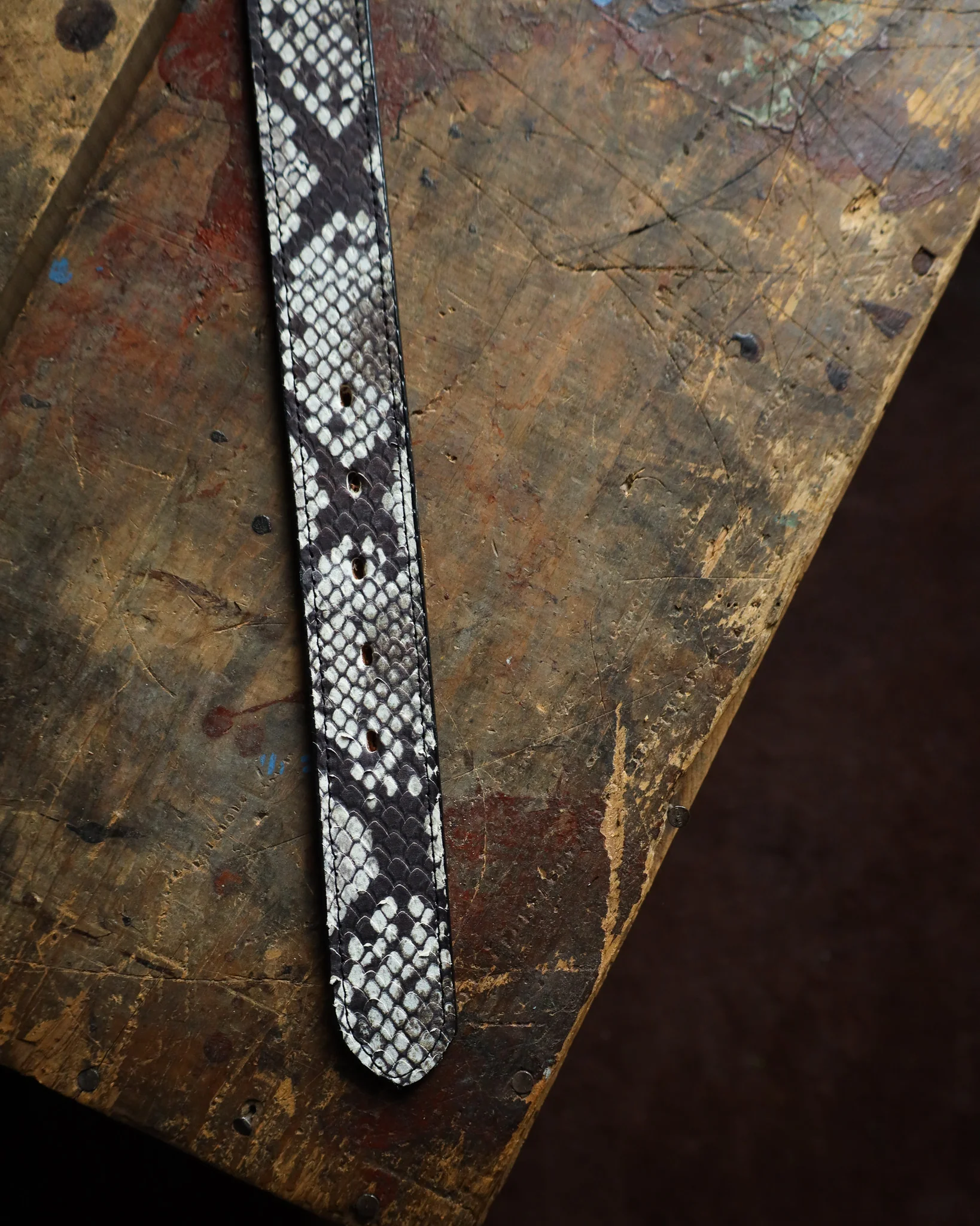 Double J Saddlery Cobra Snake Print Leather Belt - Image 6