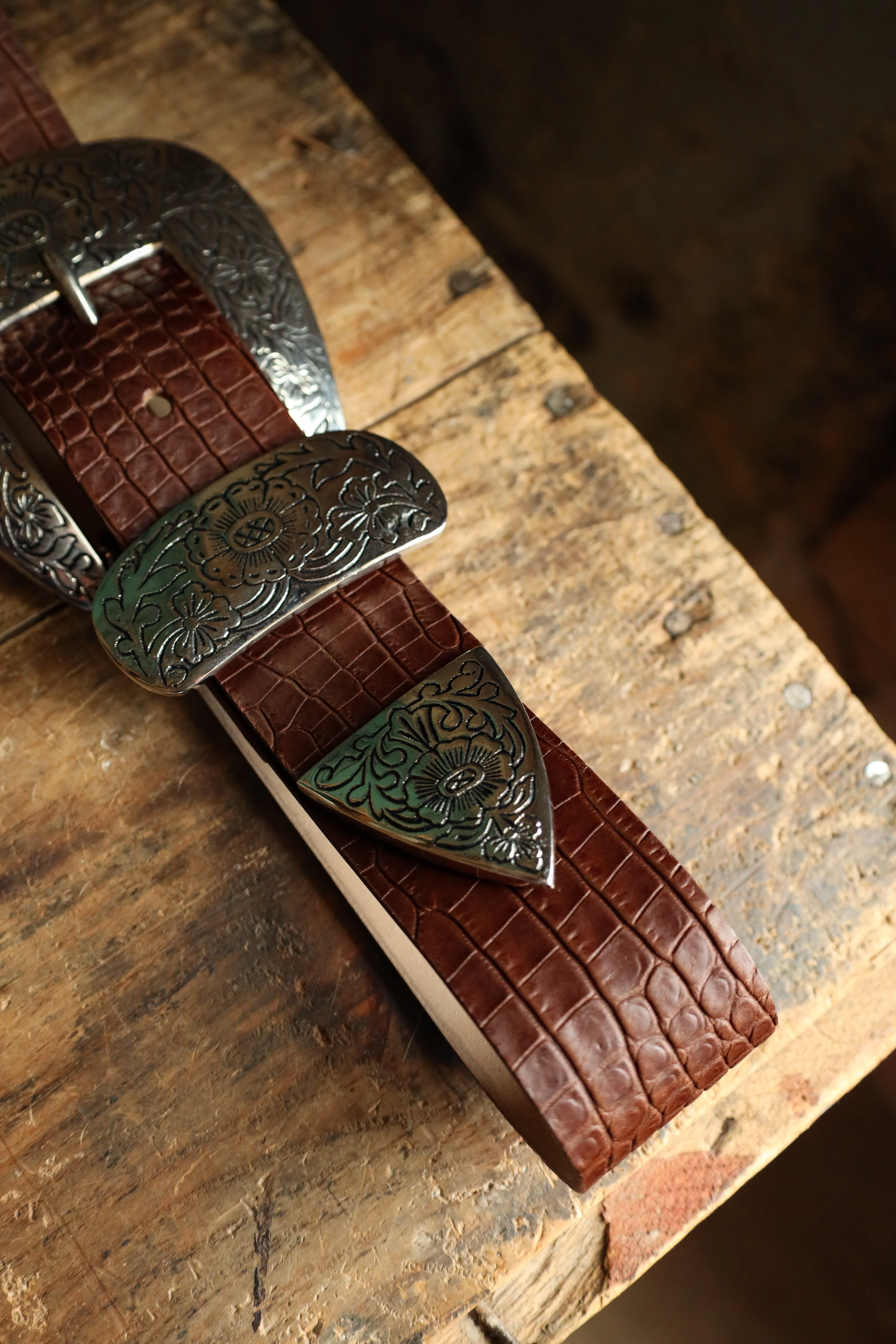 STREETS AHEAD BIG BUCKLE BELT- CROC COGNAC - Image 5