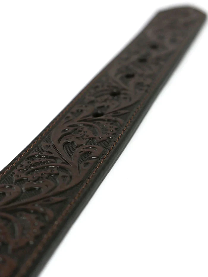 Ariat Women's Embossed Leather Crystal Buckle Western Belt Brown - Image 3