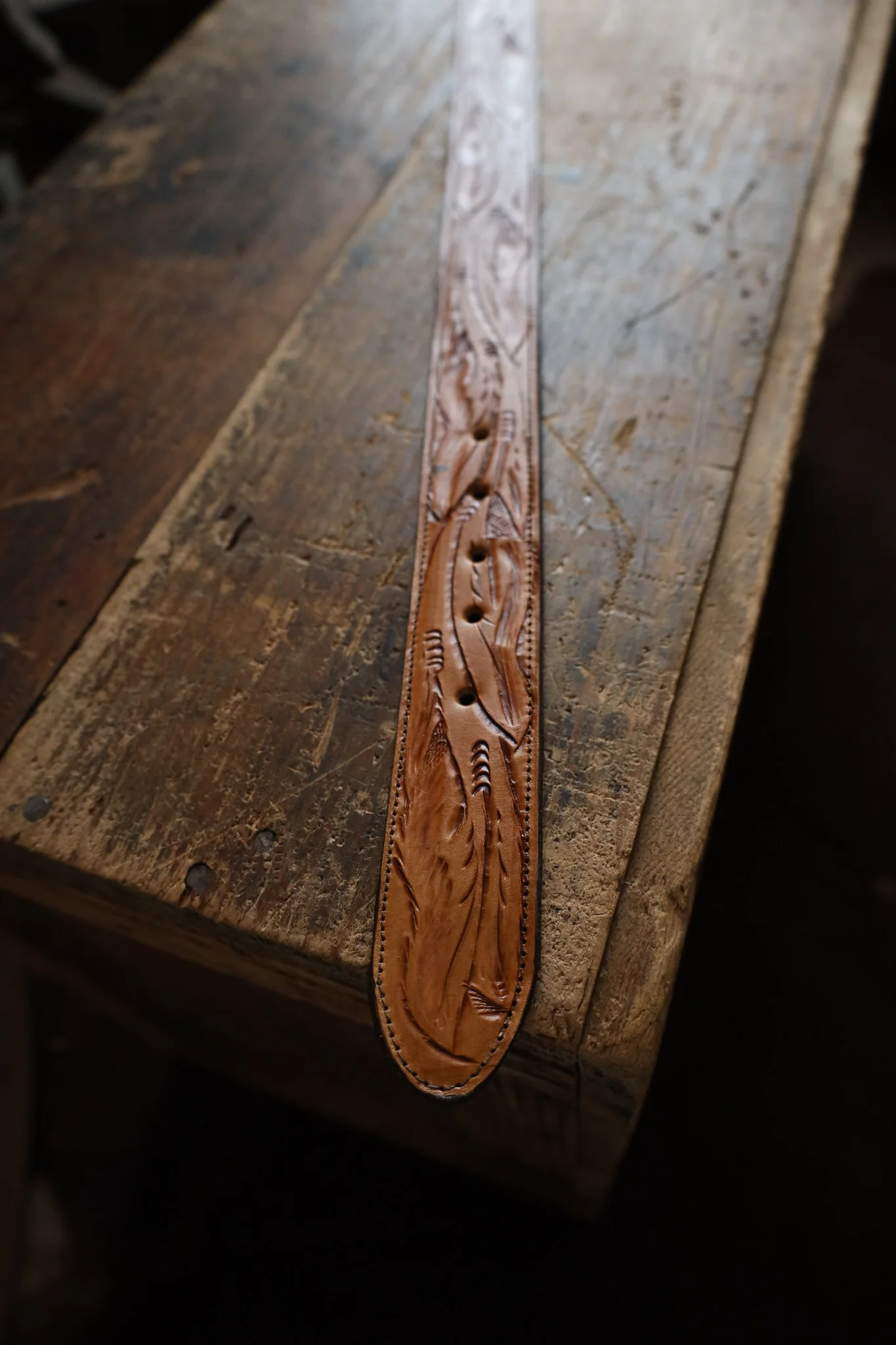 Juan Antonio Tooled Belt- Tan - Image 5