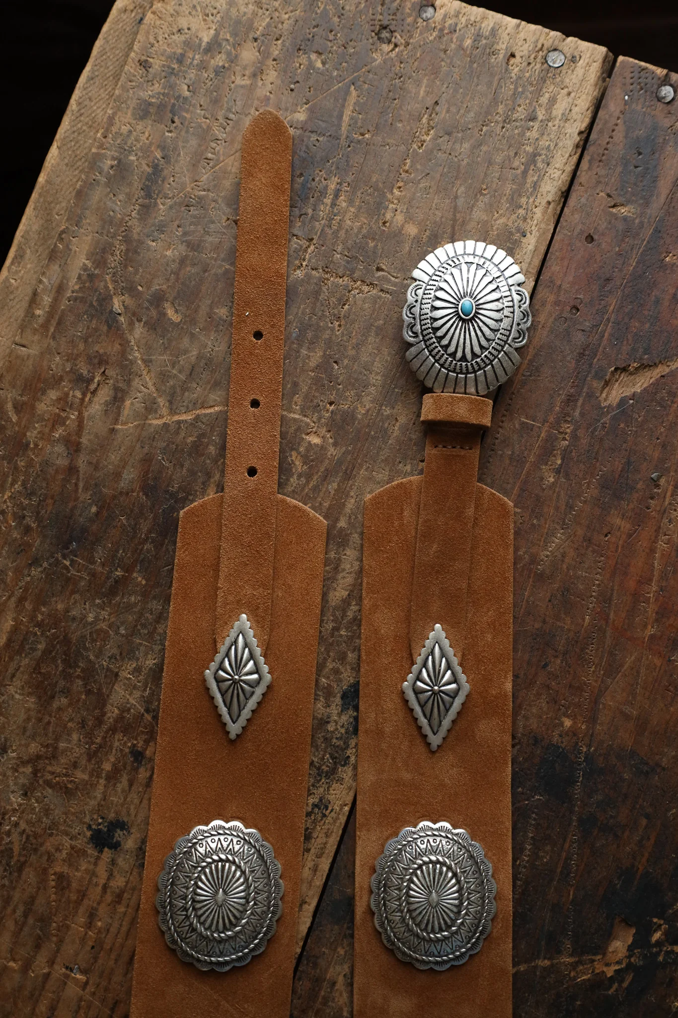 Streets Ahead Suede With Turquoise Conchos Belt - Image 4