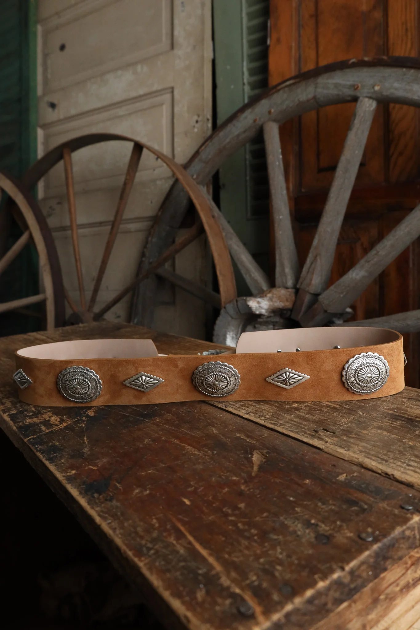 Streets Ahead Suede With Turquoise Conchos Belt - Image 8