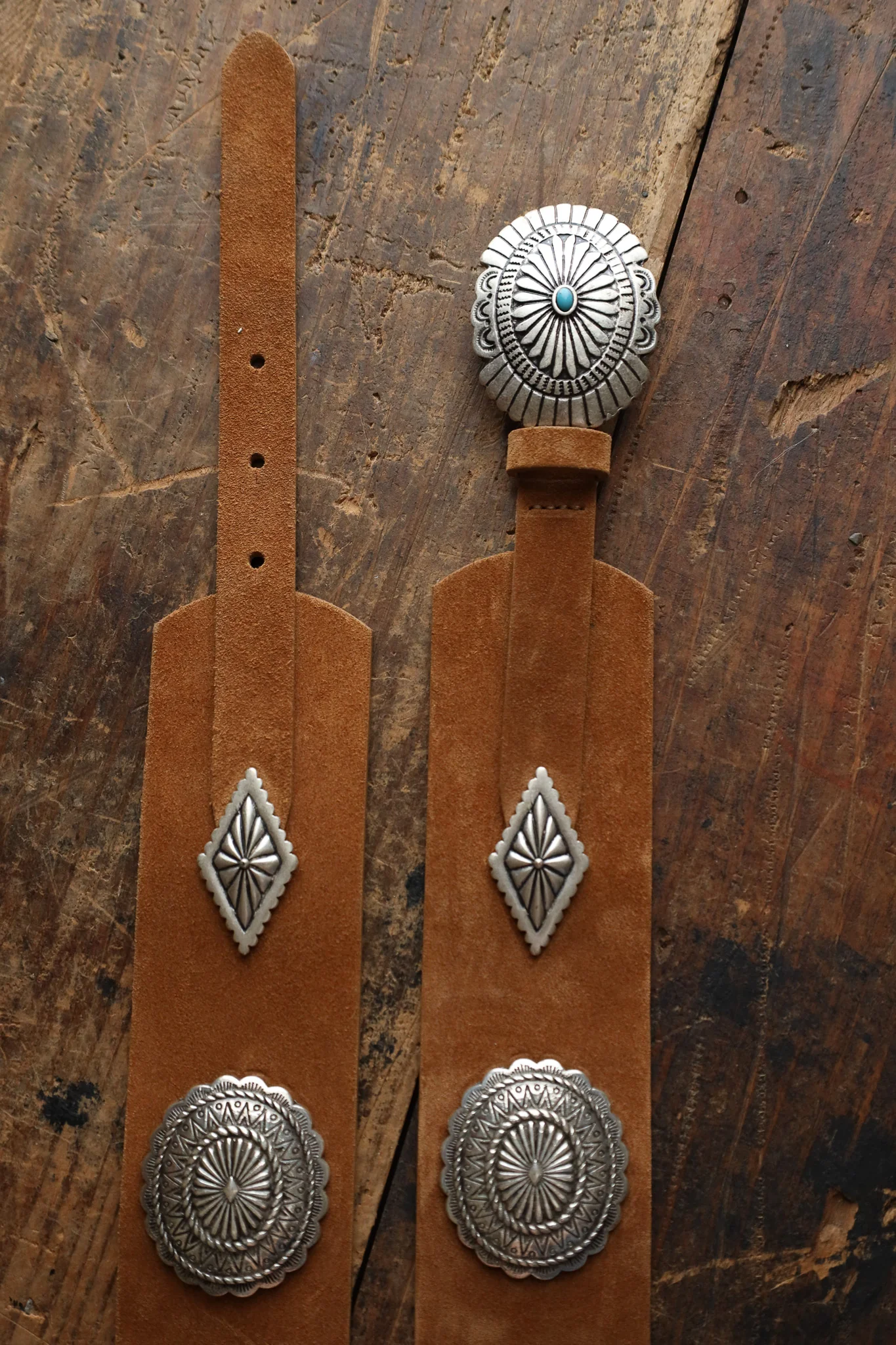 Streets Ahead Suede With Turquoise Conchos Belt - Image 9