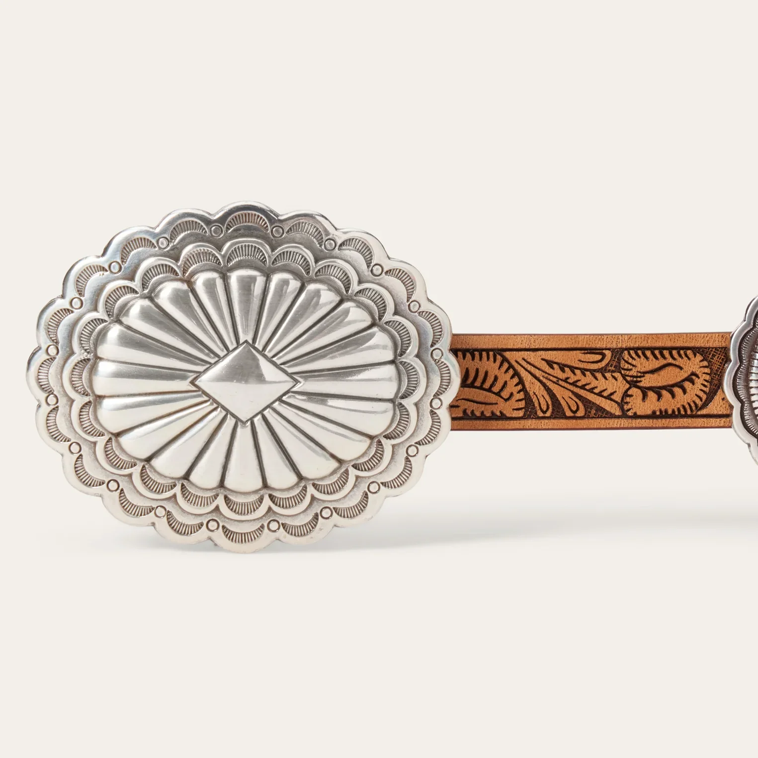 Stetson Southwestern Tooled Concho Belt - Image 5