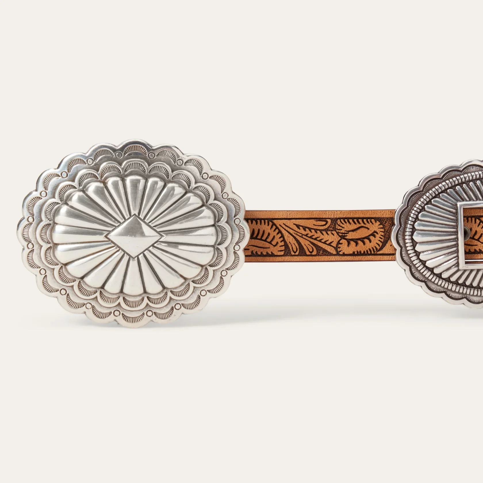 Stetson Southwestern Tooled Concho Belt - Image 6