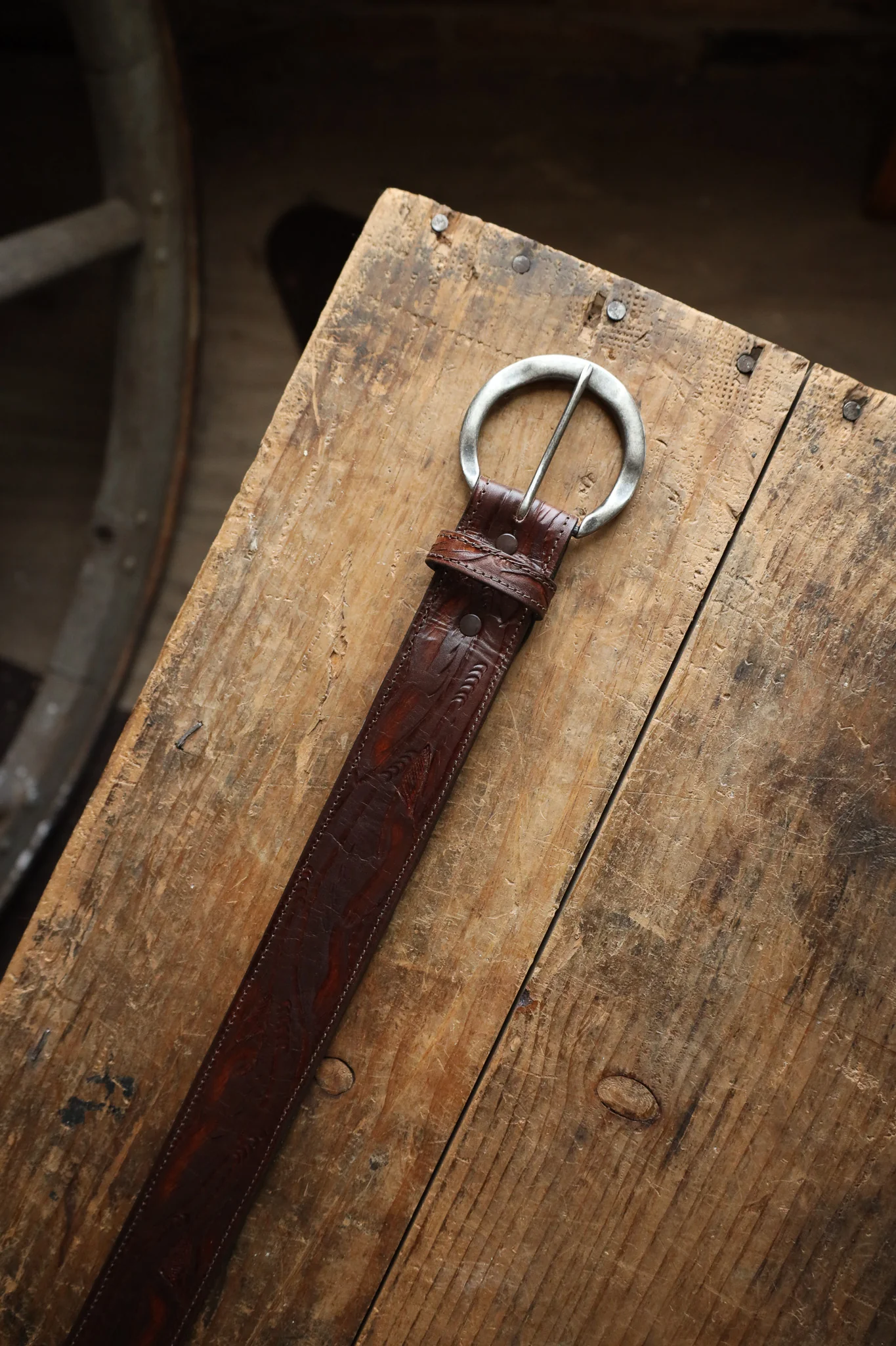 Juan Antonio Tooled Belt- Brown - Image 3