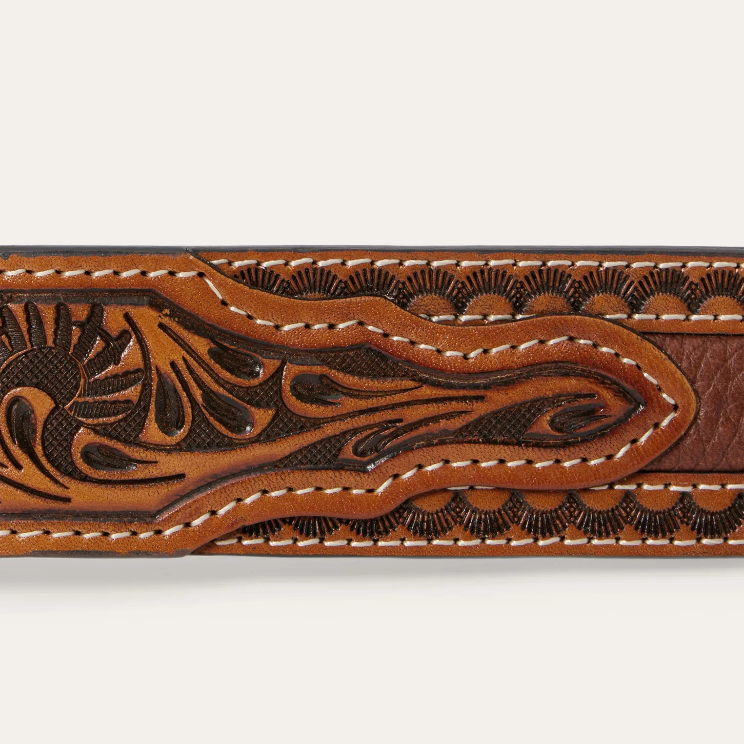 STETSON MEN'S TOOLED TAB BELT - Image 7