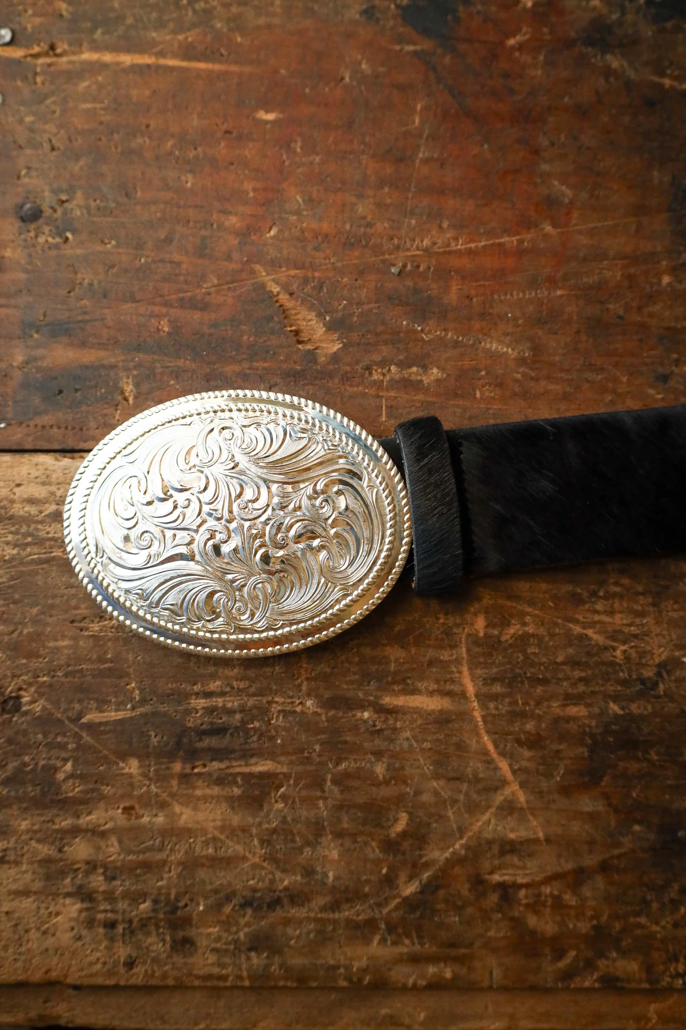 Streets Ahead Trophy Buckle Hair On Hide Belt - Image 3