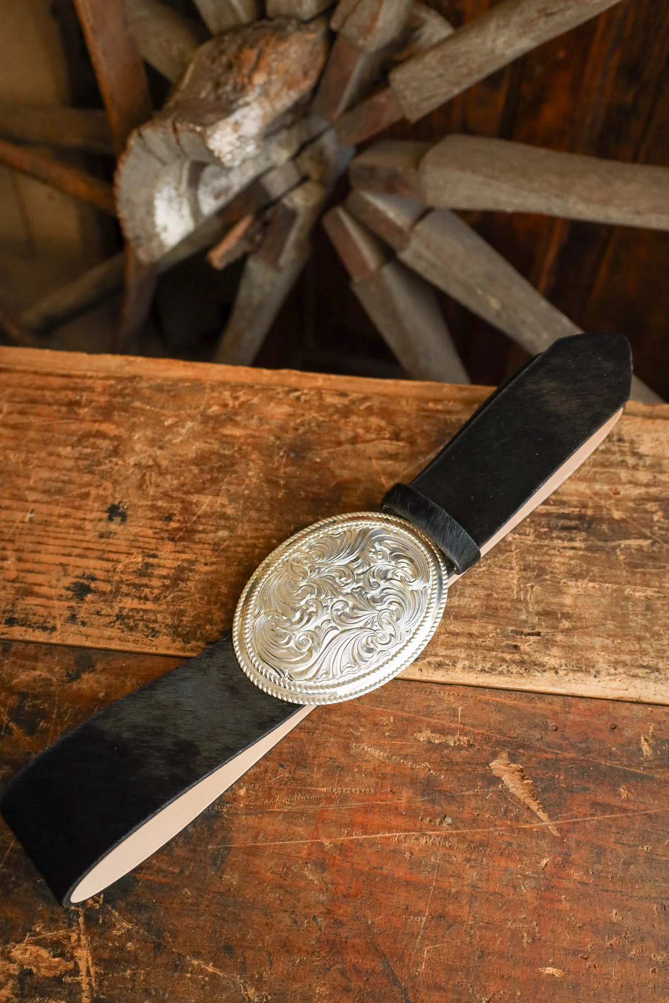 Streets Ahead Trophy Buckle Hair On Hide Belt - Image 4