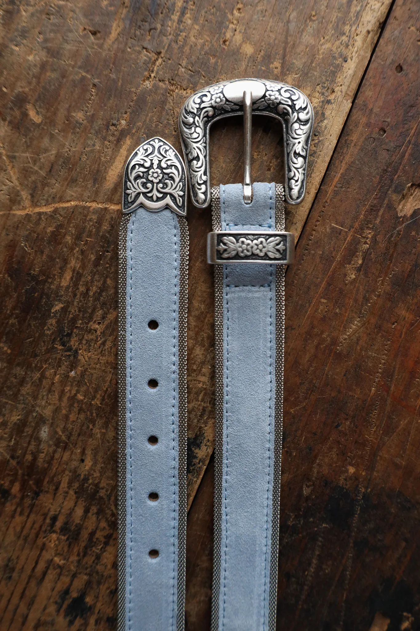 Streets Ahead Western Buckle Set With Mesh Trim Belt