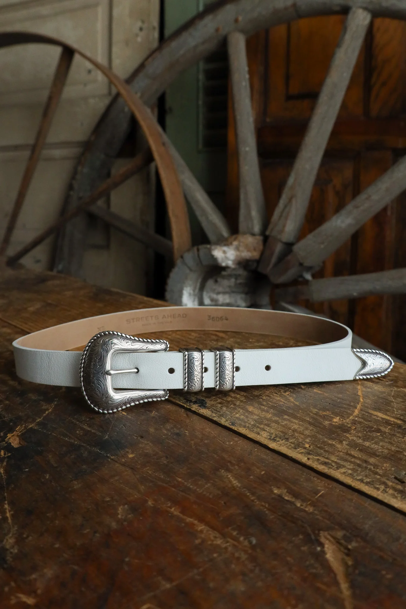 Streets Ahead Western Silver Buckle Set Belt - Image 10
