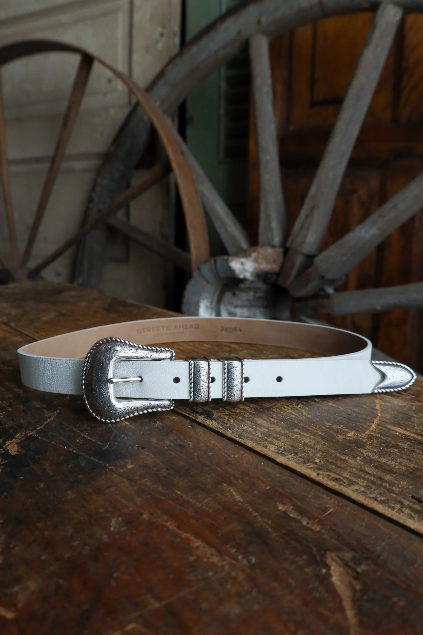Streets Ahead Western Silver Buckle Set Belt - Image 7