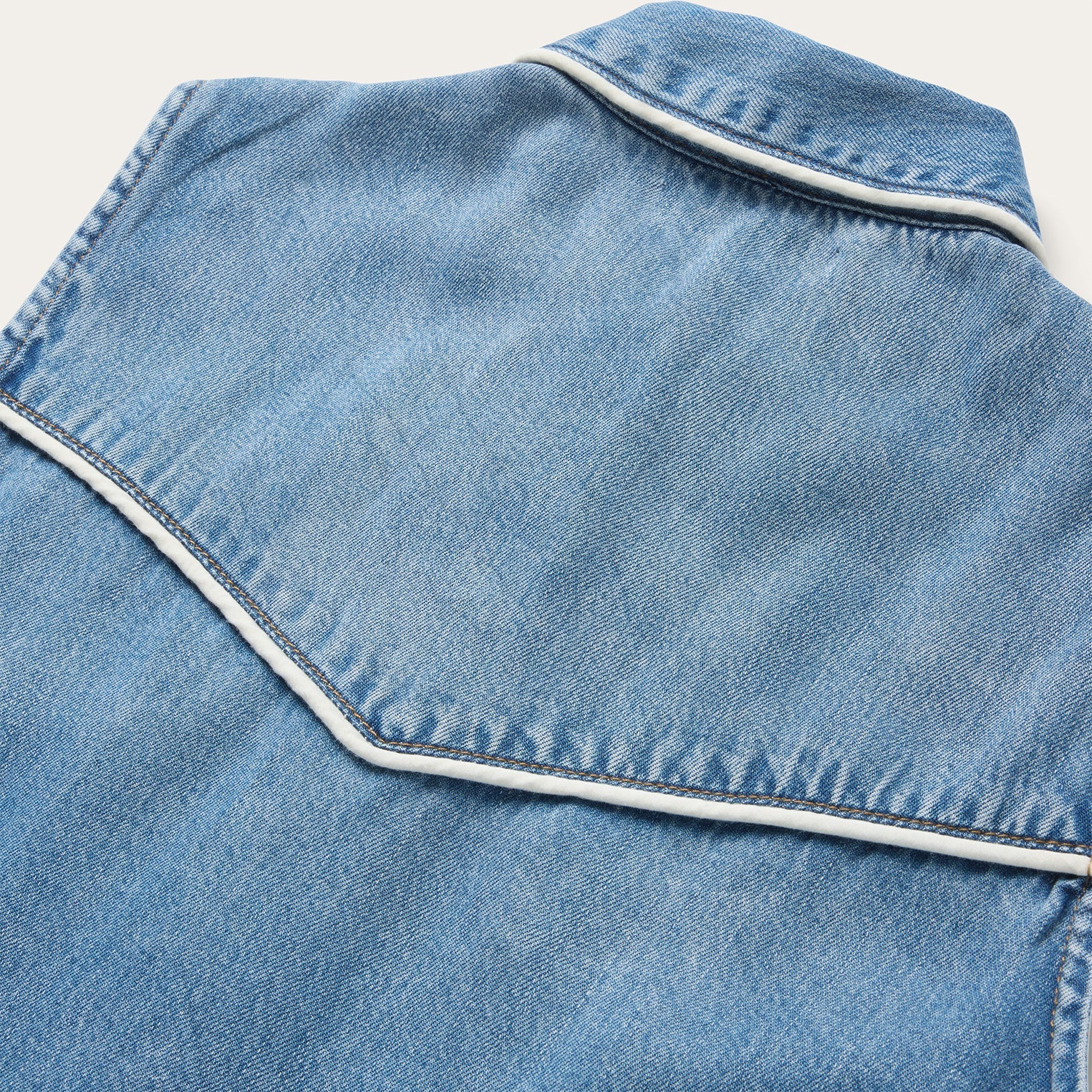 Stetson Piped Denim Sleeveless Shirt - Image 4