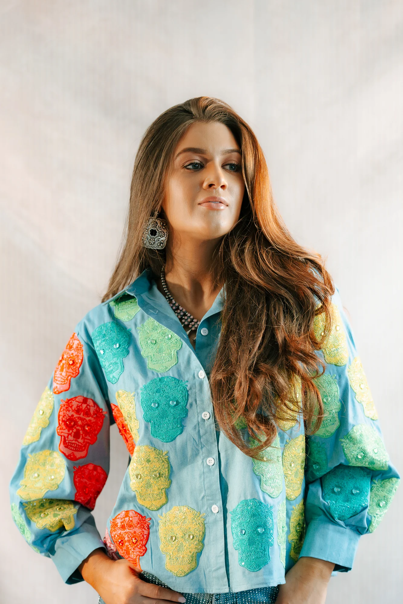 Queen of Sparkles Sugar Skull Blouse - Image 3