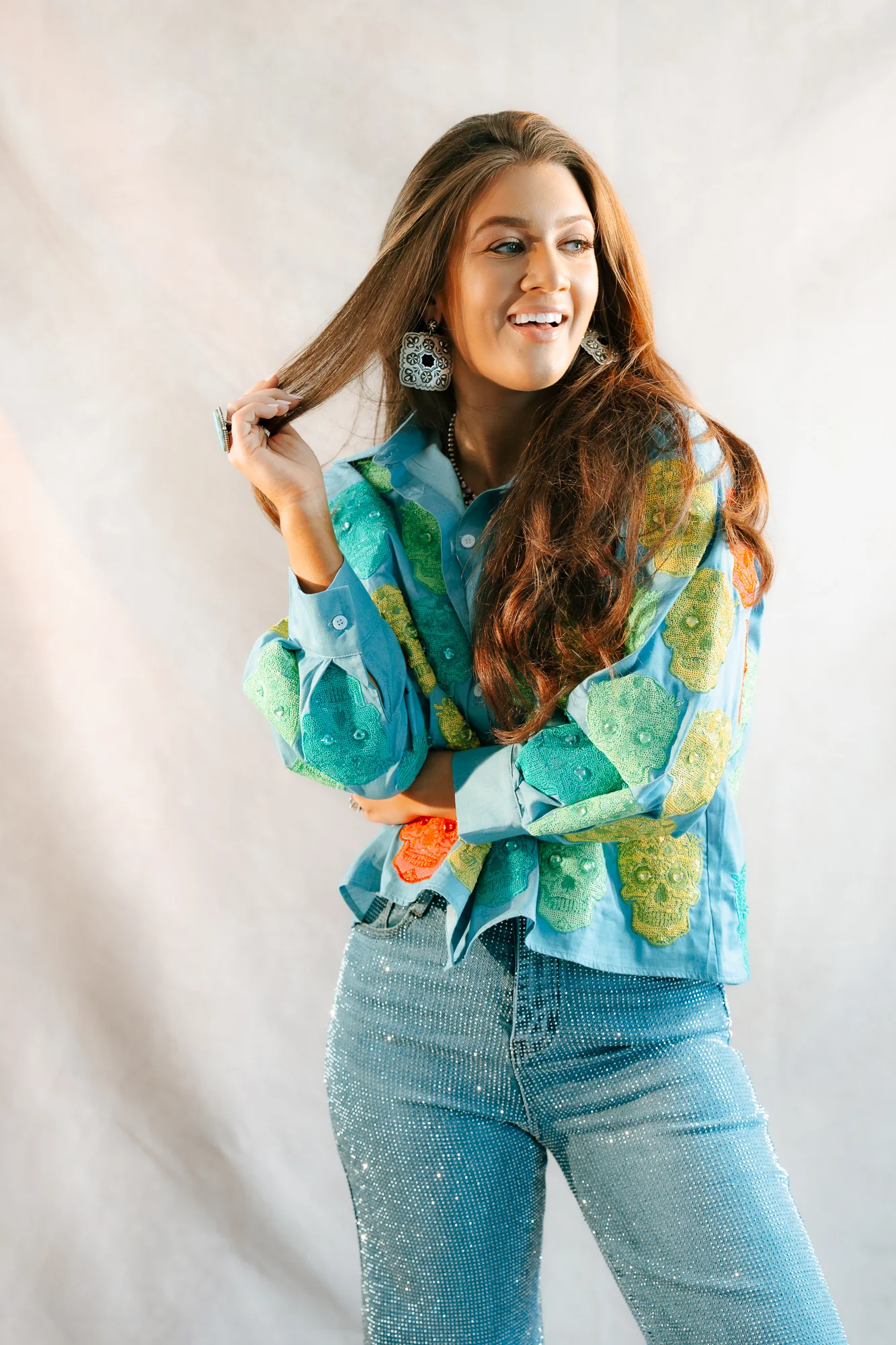 Queen of Sparkles Sugar Skull Blouse - Image 4
