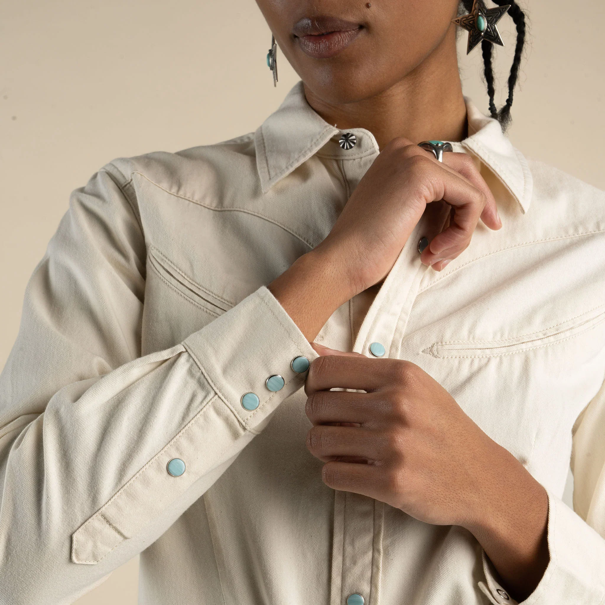 Sendero Hondo Pearl Snap Denim Shirt - Image 3