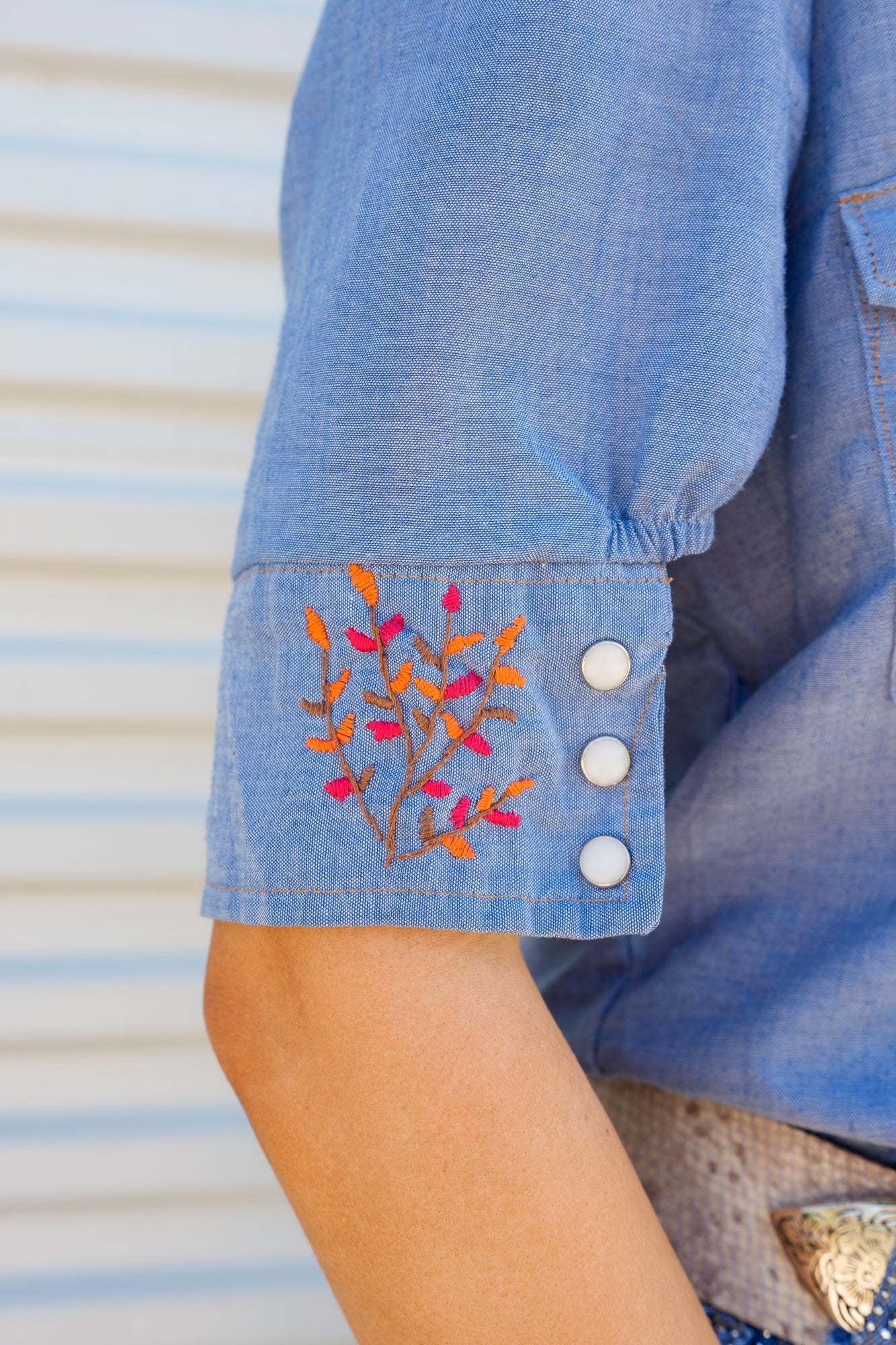 Wild Ridge Vintage Chambray Pheasant Blouse - Image 4