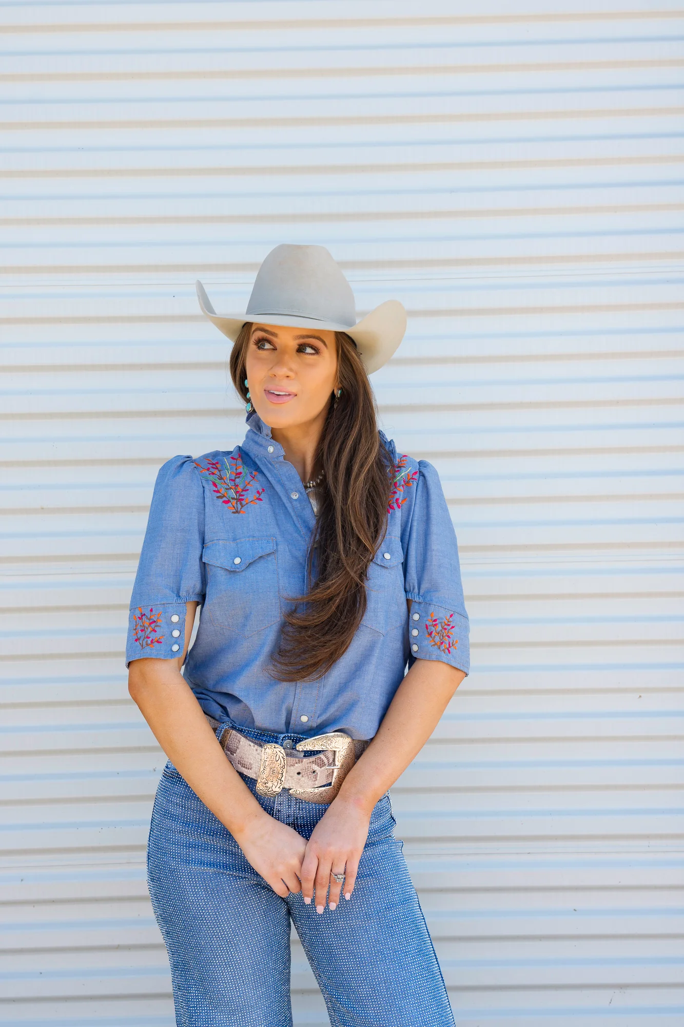 Wild Ridge Vintage Chambray Pheasant Blouse - Image 5