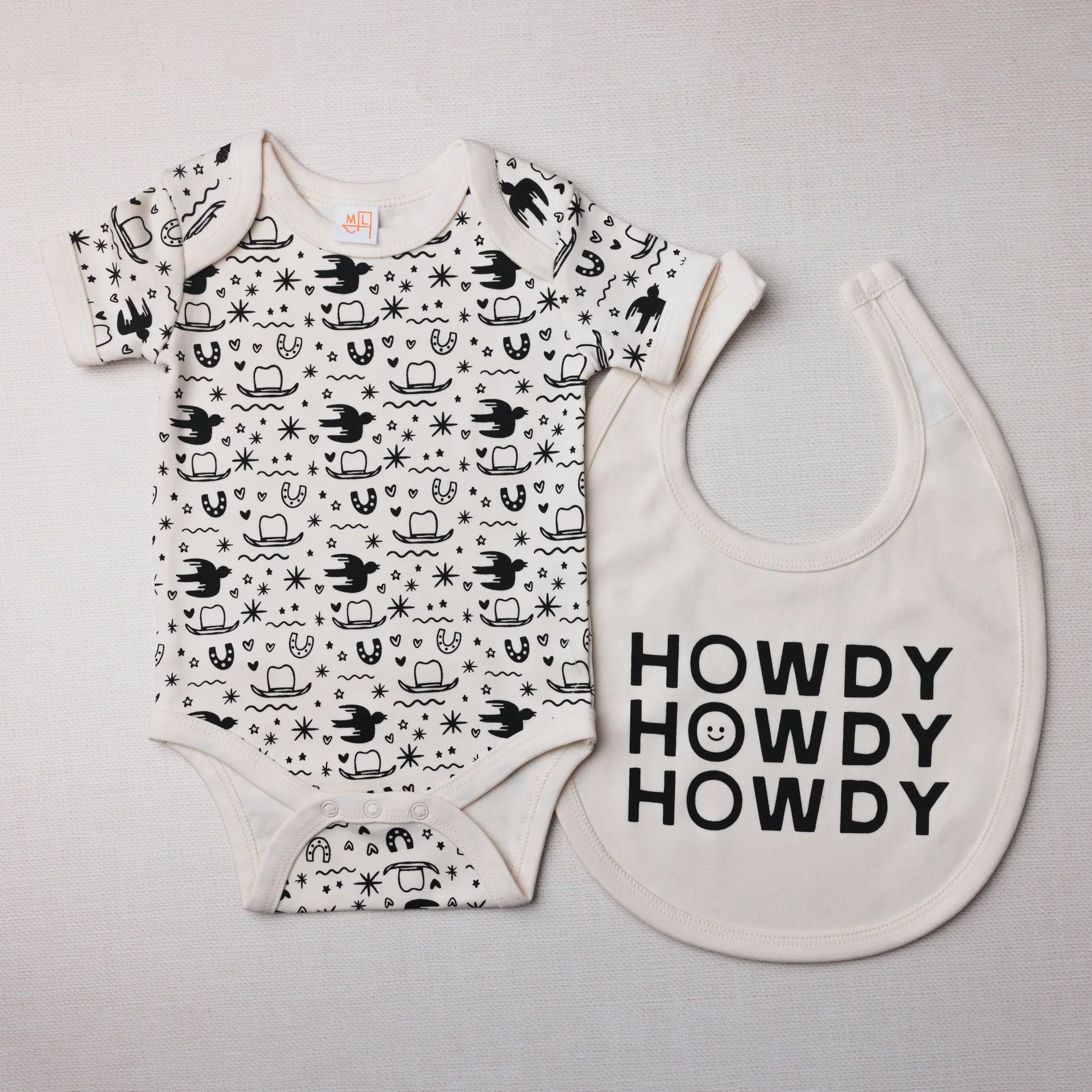 Morgan Lacey Hart Ranch Hand Baby Bodysuit & Bib Set - Image 3