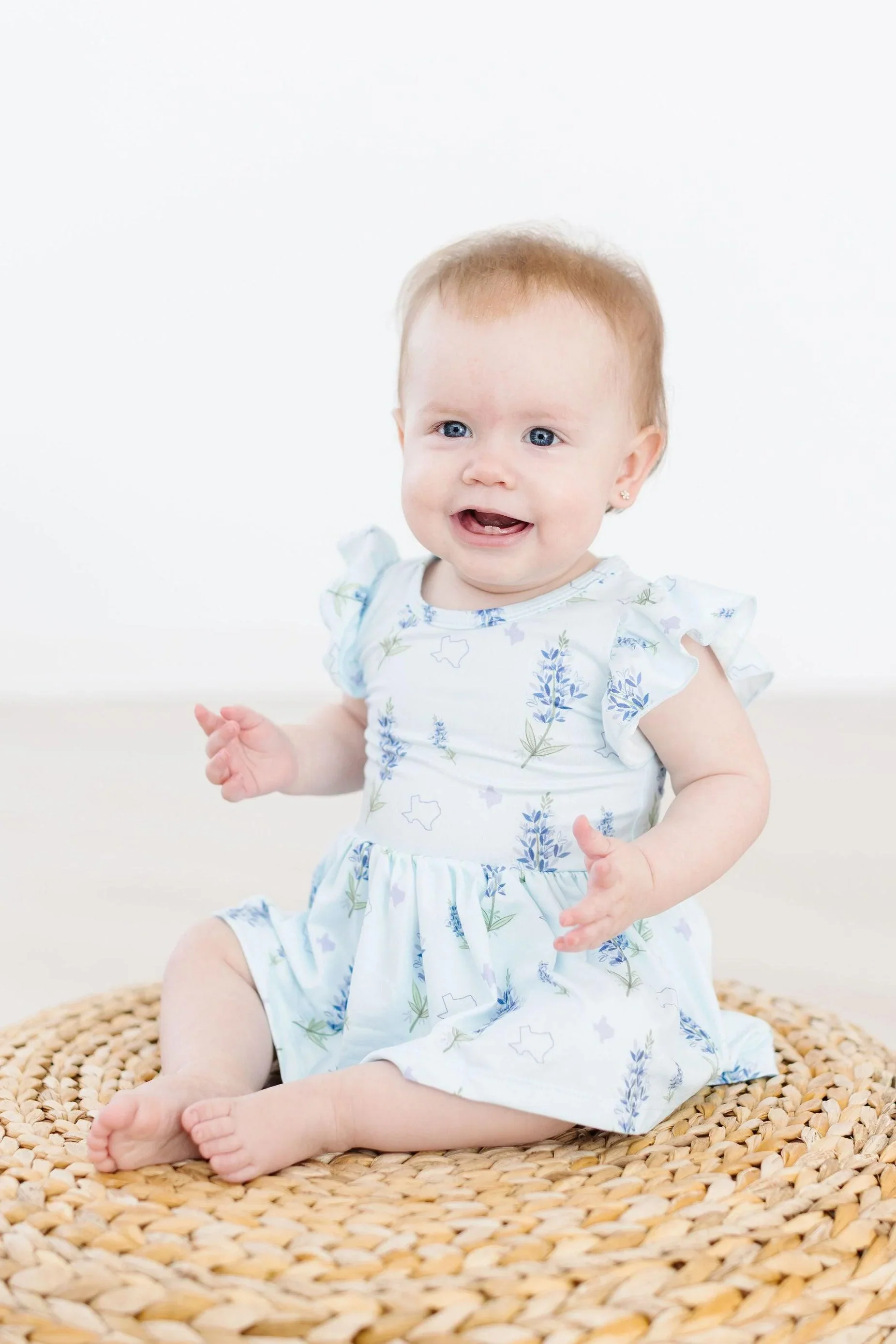 Mila & Rose Texas Bluebonnets S/S Flutter Twirl Bodysuit - Image 2