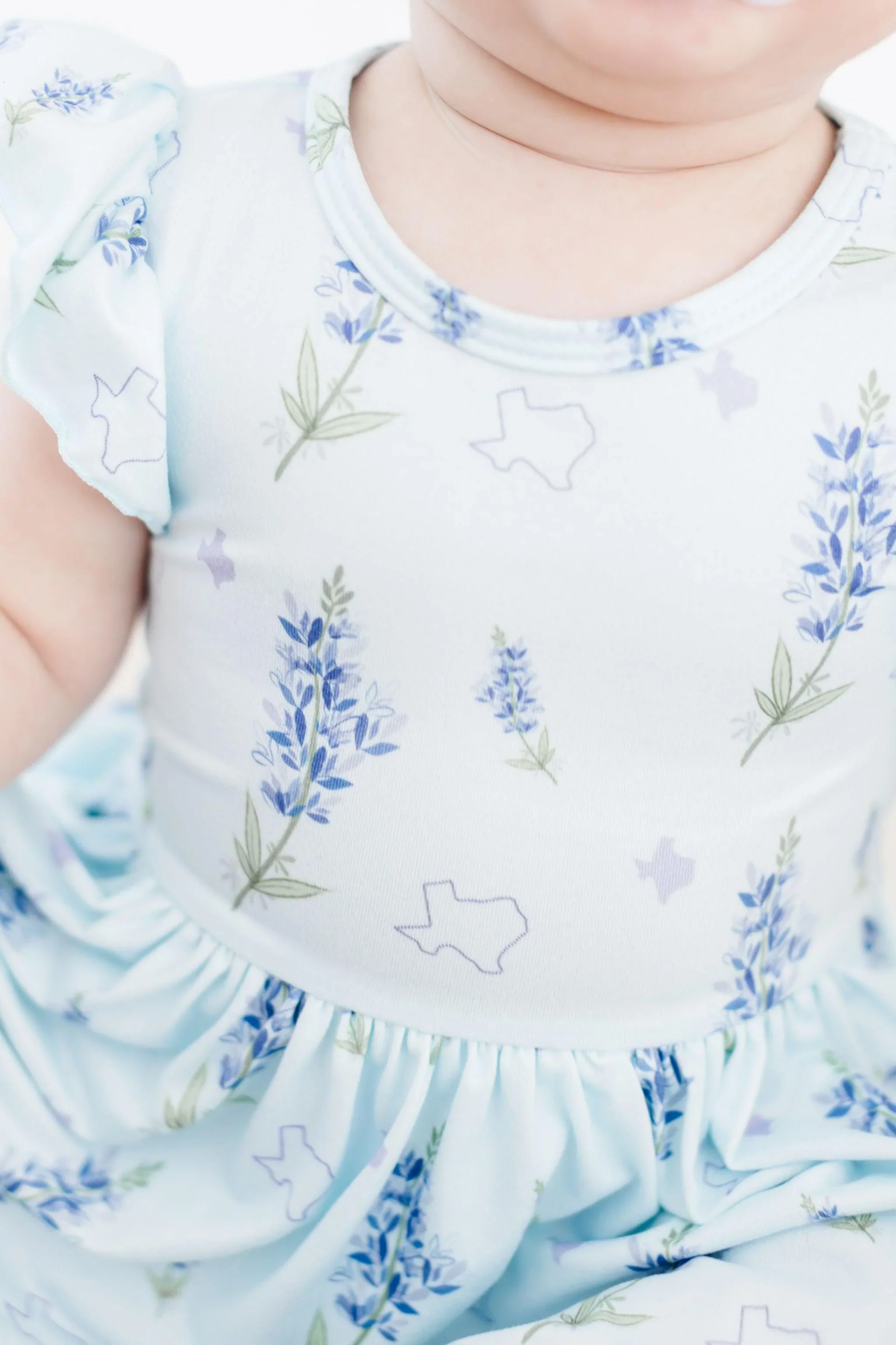 Mila & Rose Texas Bluebonnets S/S Flutter Twirl Bodysuit - Image 5