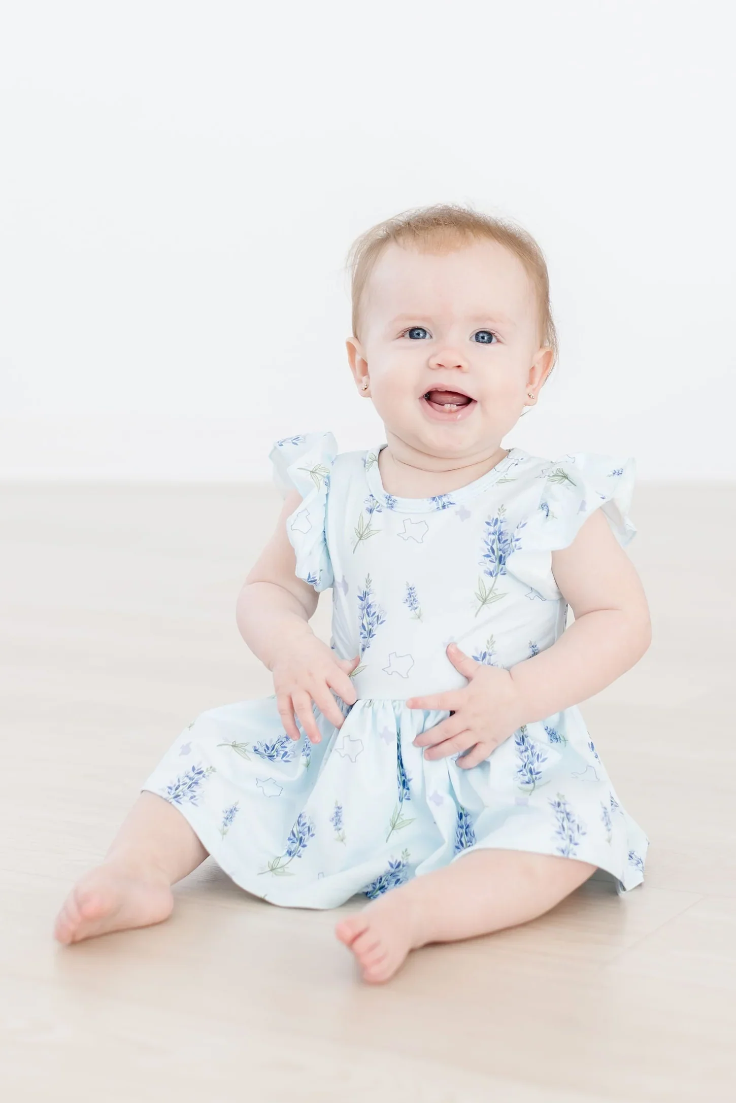 Mila & Rose Texas Bluebonnets S/S Flutter Twirl Bodysuit - Image 6