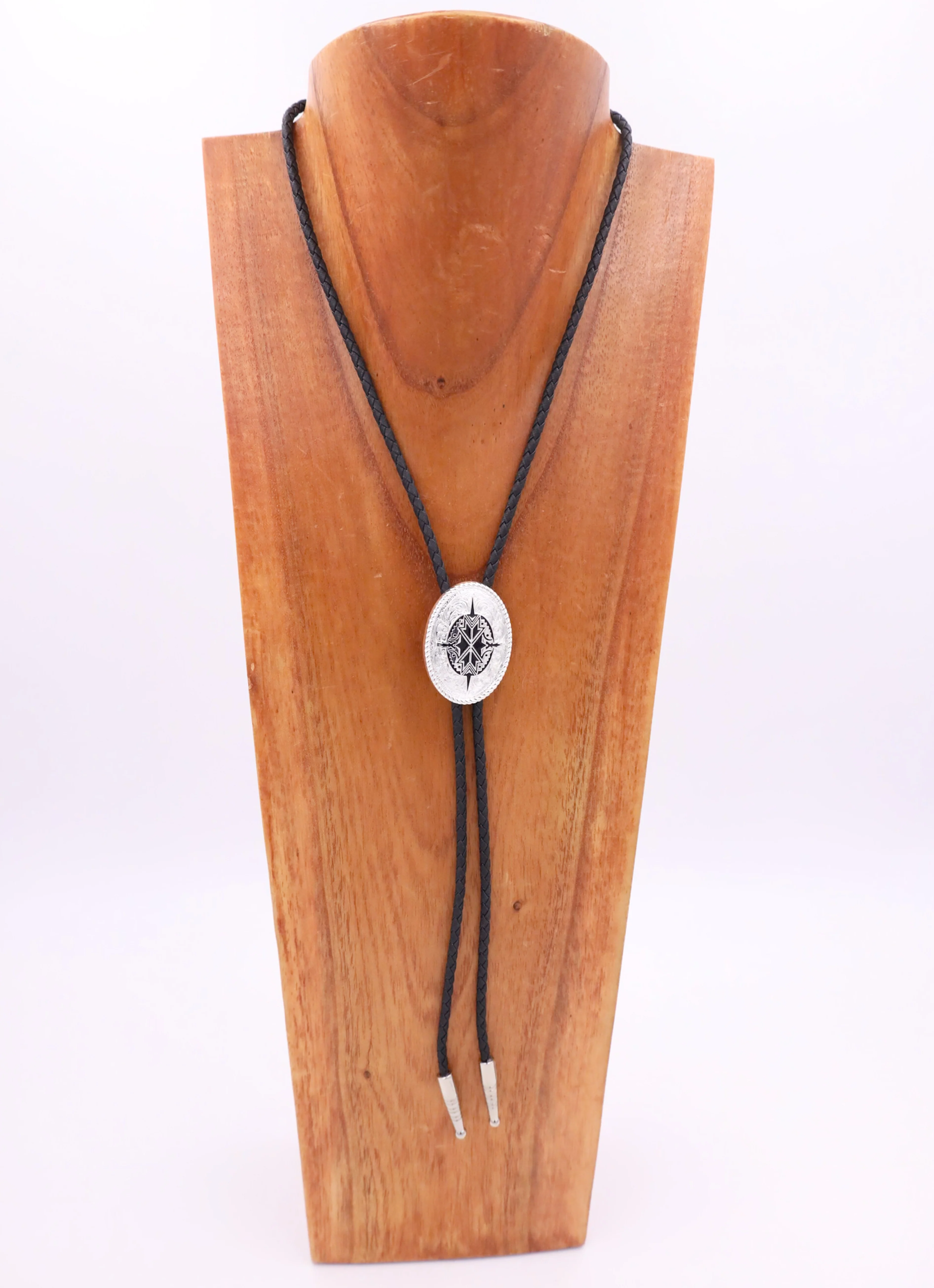 CONCHO SILVER AND BLACK BOLO
