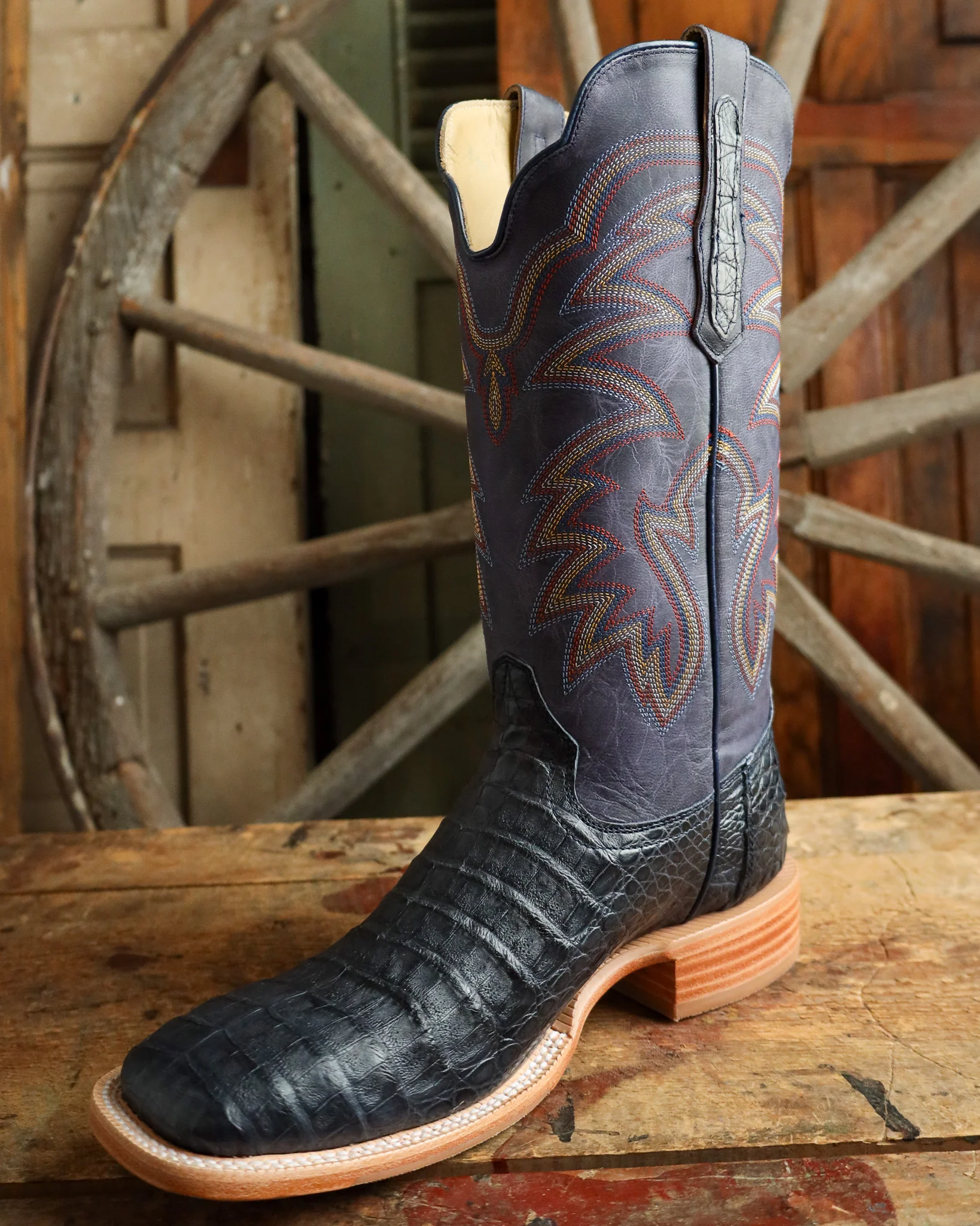 R. Watson Men's Caiman Blue Jean 13" Boot - Image 5