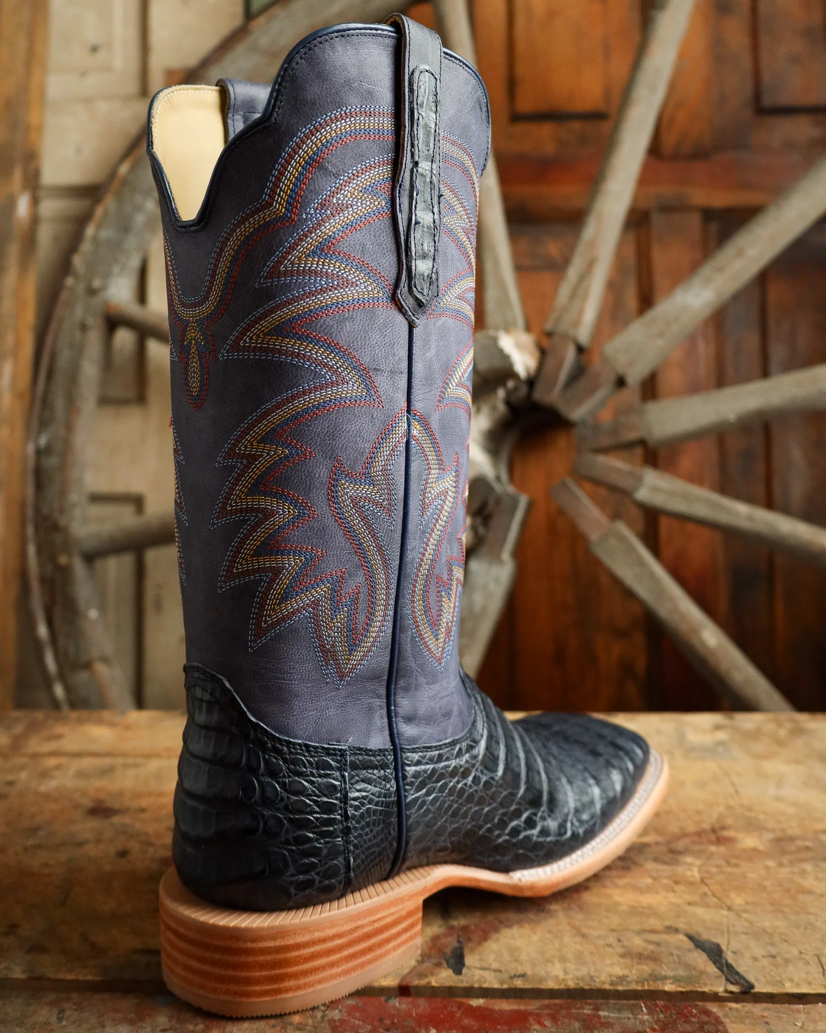 R. Watson Men's Caiman Blue Jean 13" Boot - Image 8