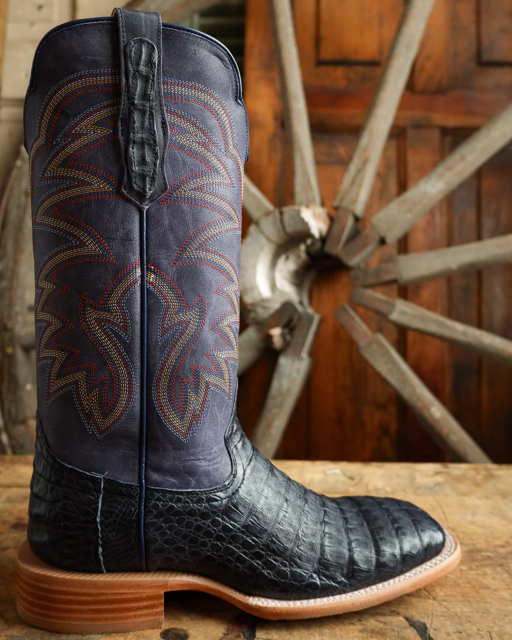 R. Watson Men's Caiman Blue Jean 13" Boot - Image 9