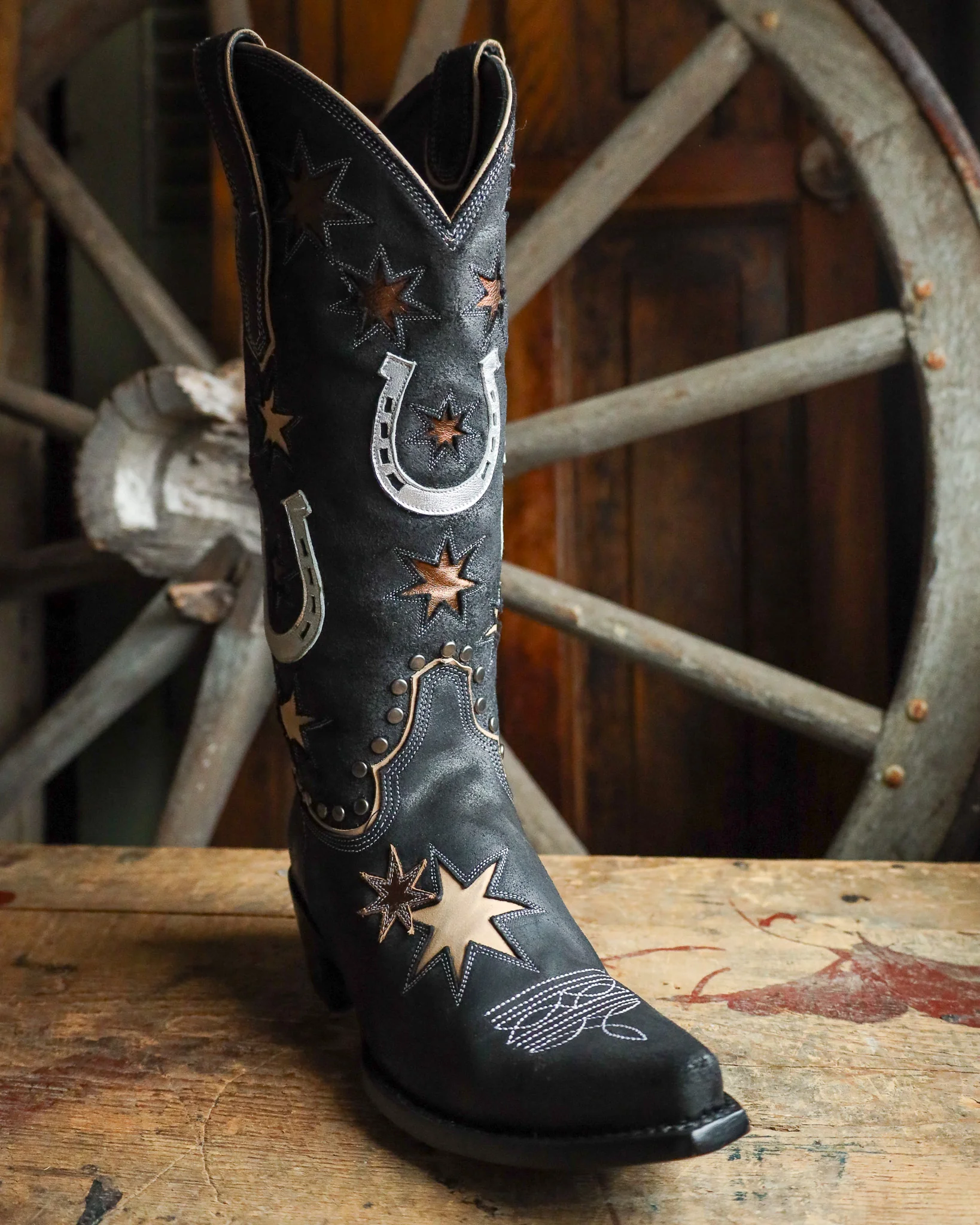OLD GRINGO WOMEN'S LUCKY STAR 14" BOOT- BLACK - Image 2
