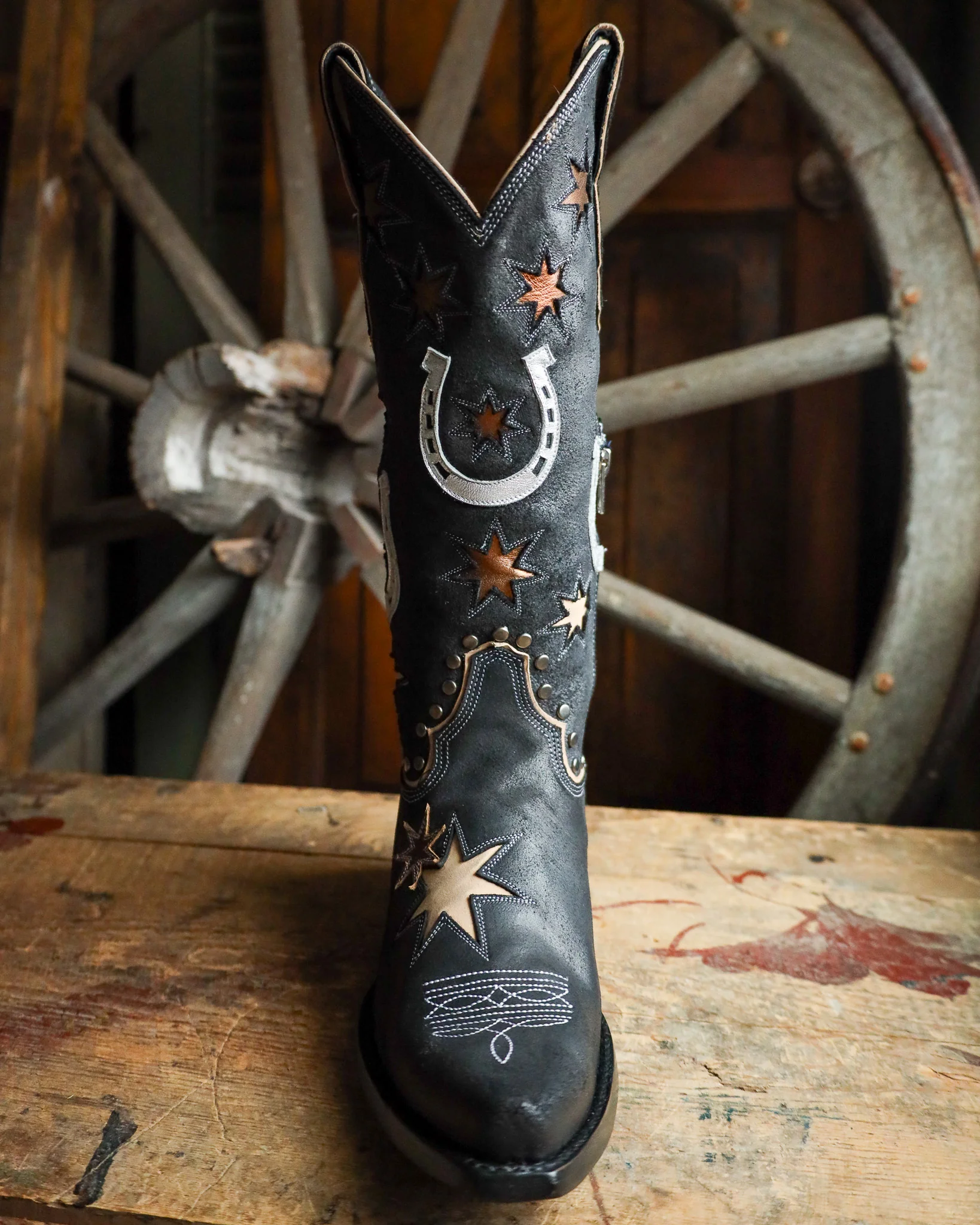 OLD GRINGO WOMEN'S LUCKY STAR 14" BOOT- BLACK - Image 3