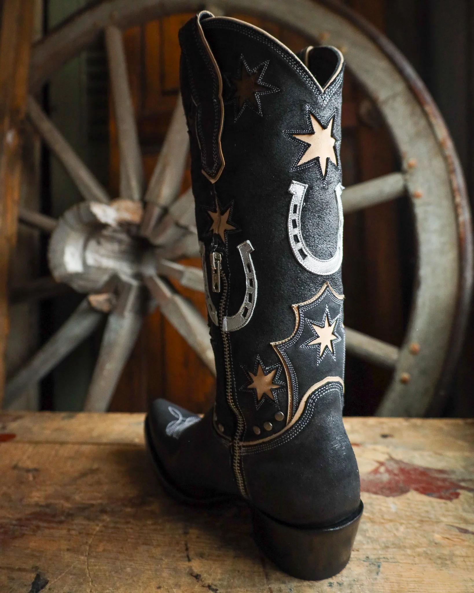 OLD GRINGO WOMEN'S LUCKY STAR 14" BOOT- BLACK - Image 7
