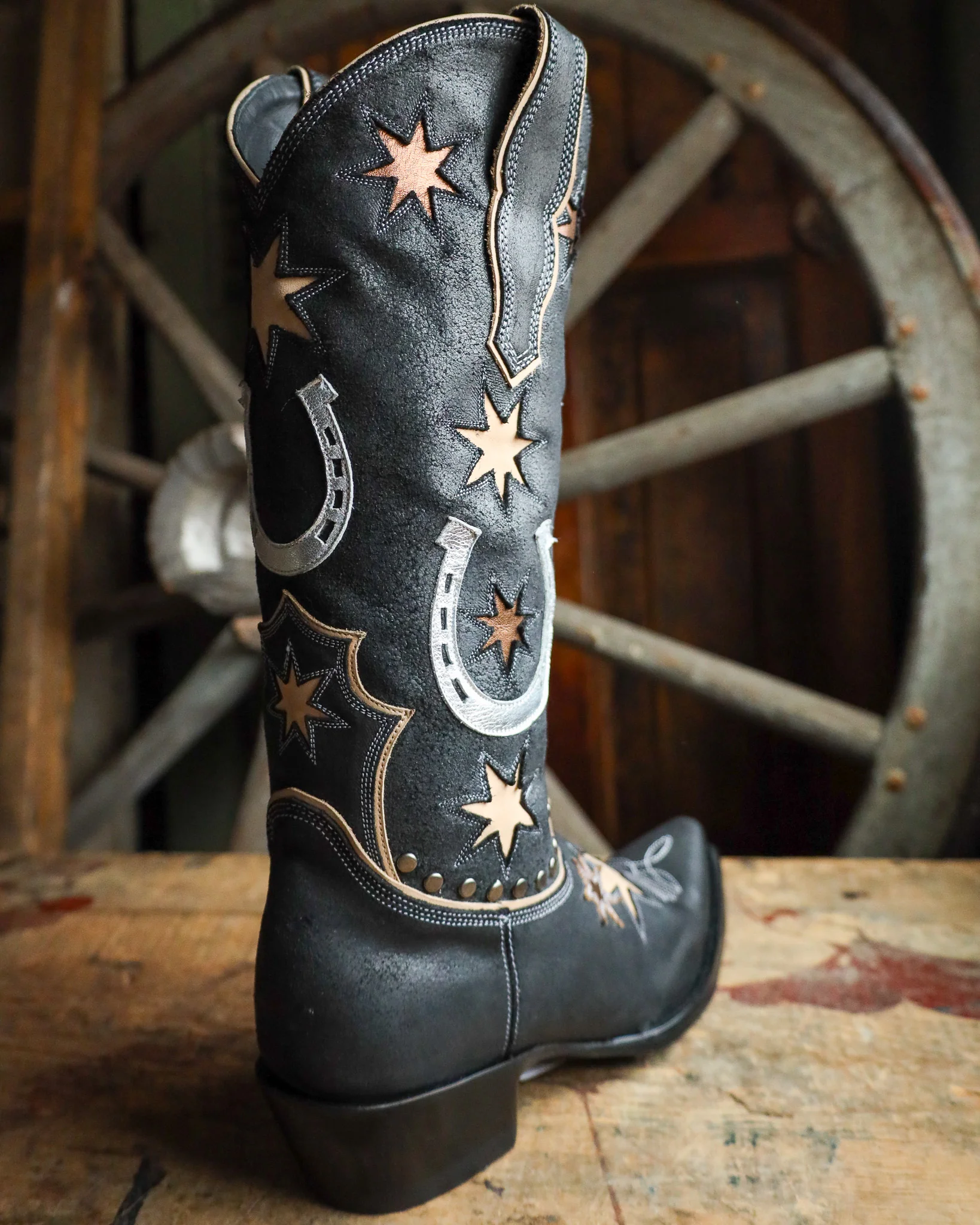 OLD GRINGO WOMEN'S LUCKY STAR 14" BOOT- BLACK - Image 8