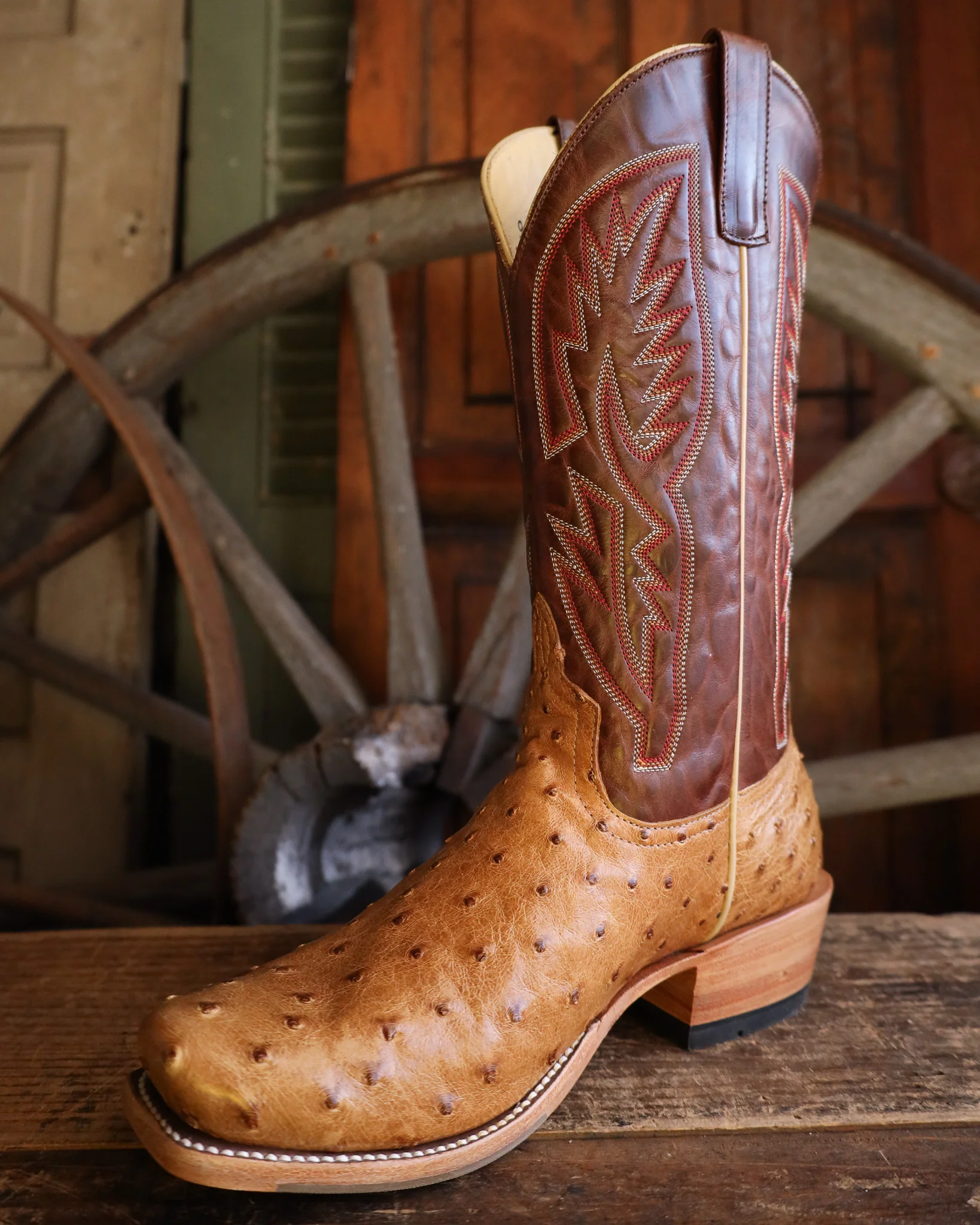 Horse Power Men's Antique Saddle Ostrich 13" Boot - Image 5
