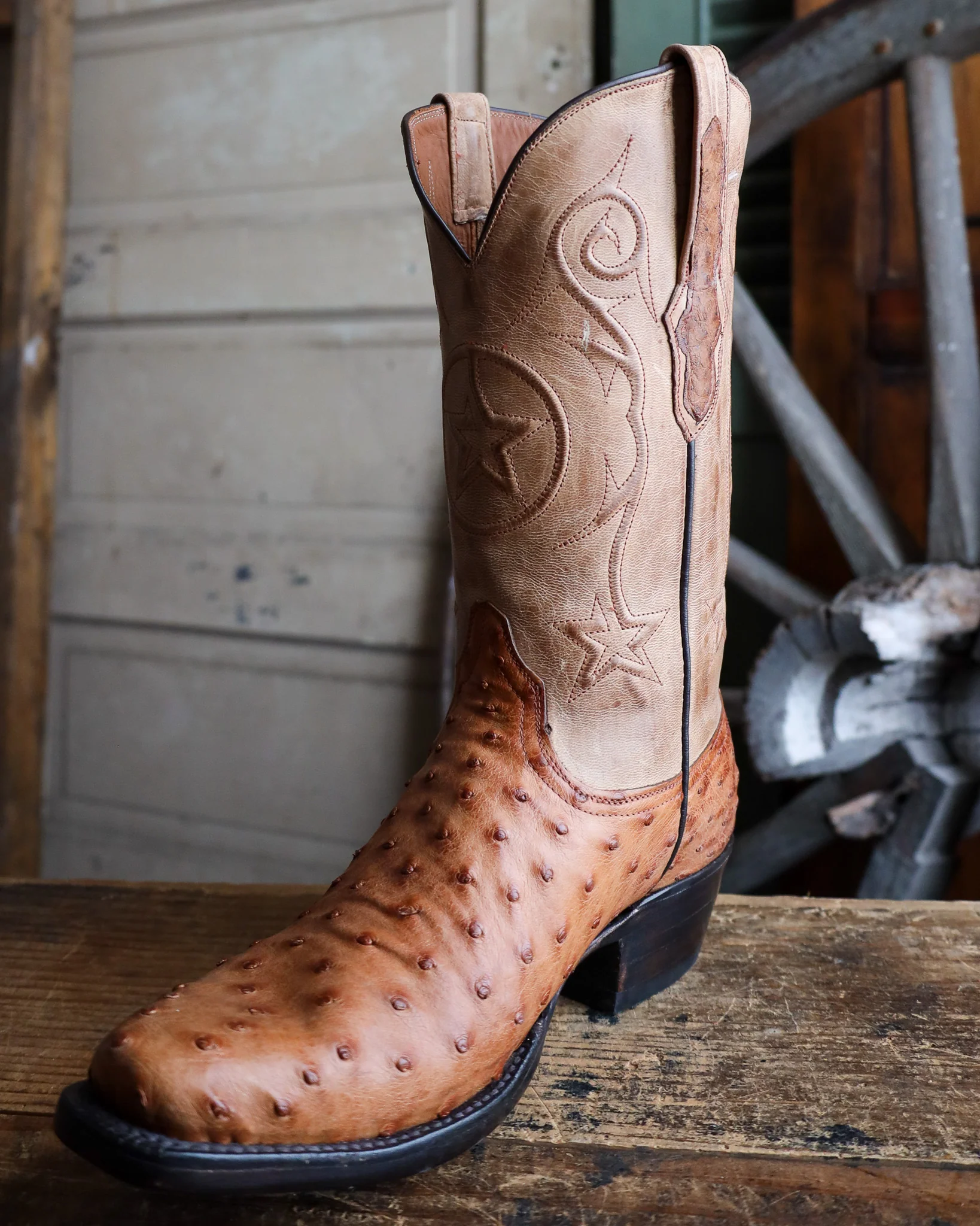 BLACK JACK MEN'S BURNISHED BROWN OSTRICH 12" BOOT - Image 5