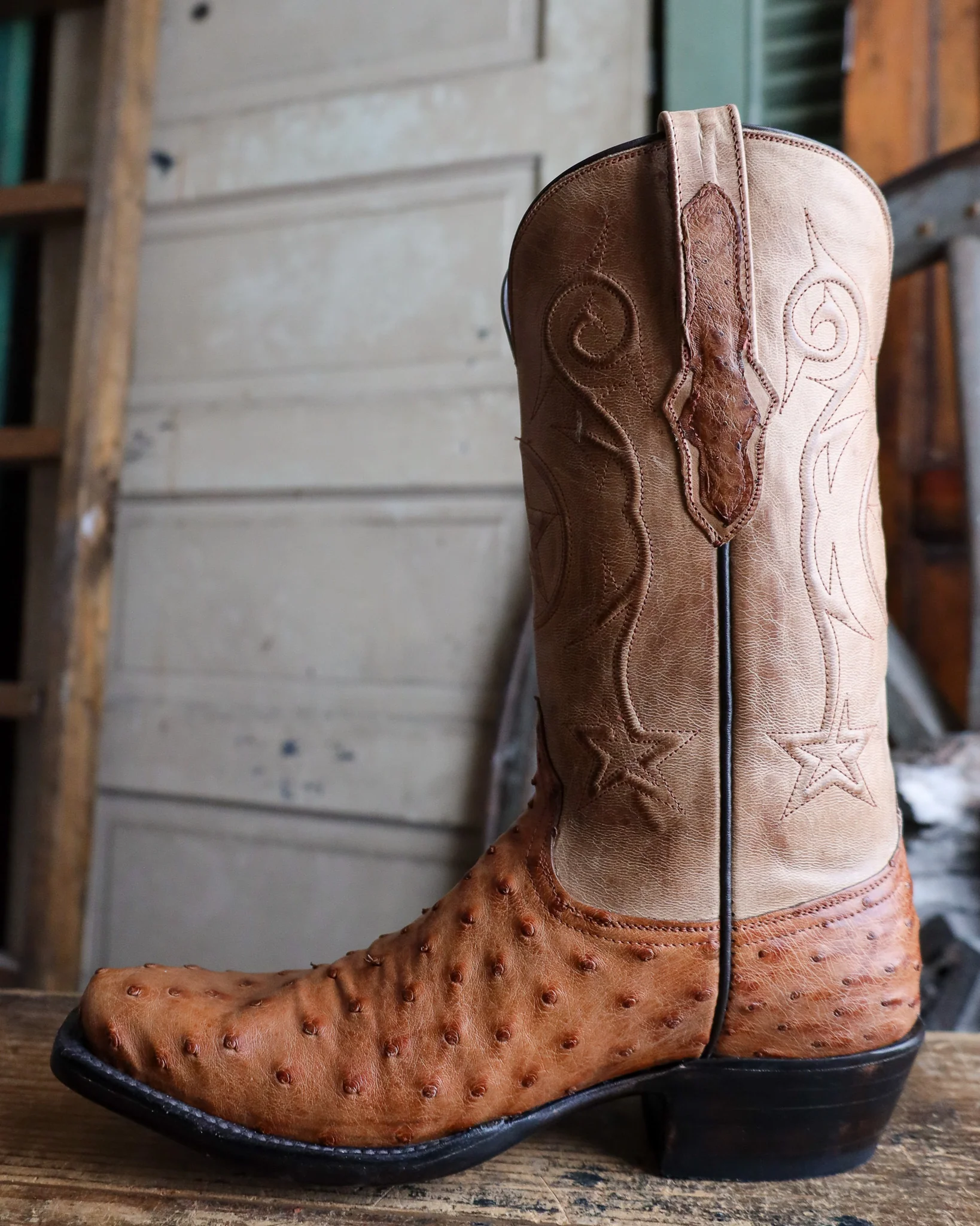 BLACK JACK MEN'S BURNISHED BROWN OSTRICH 12" BOOT - Image 6