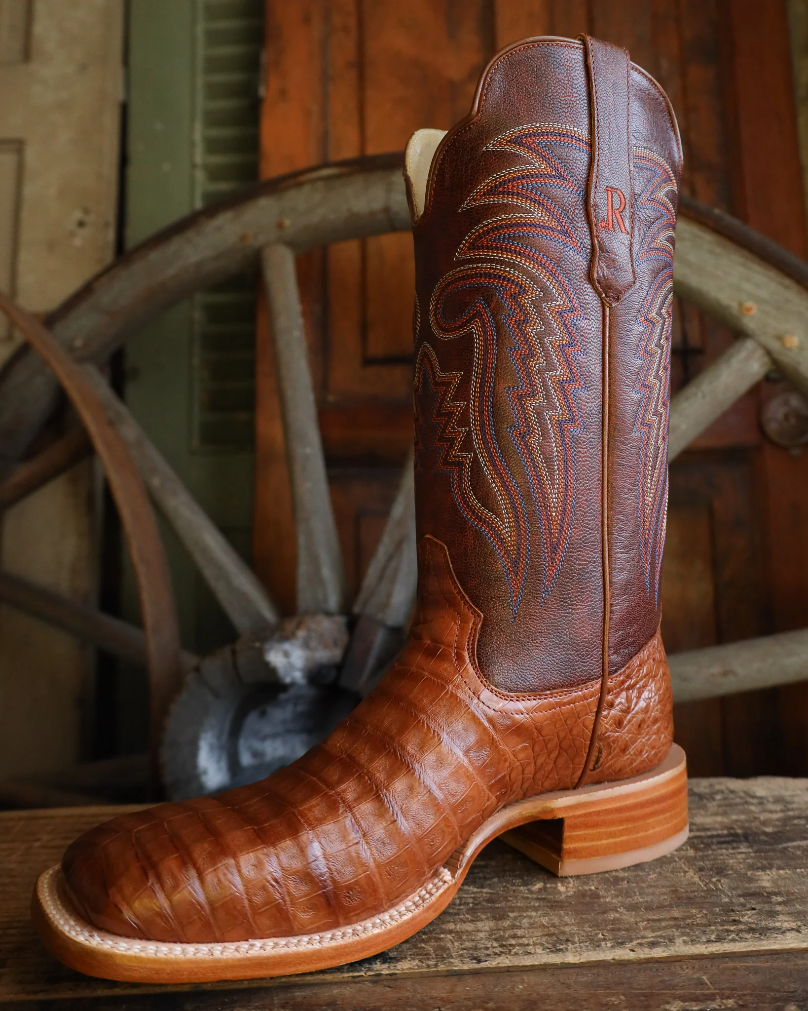 R. Watson Men's Caiman Belly Wide Square 13" Boot - Image 5