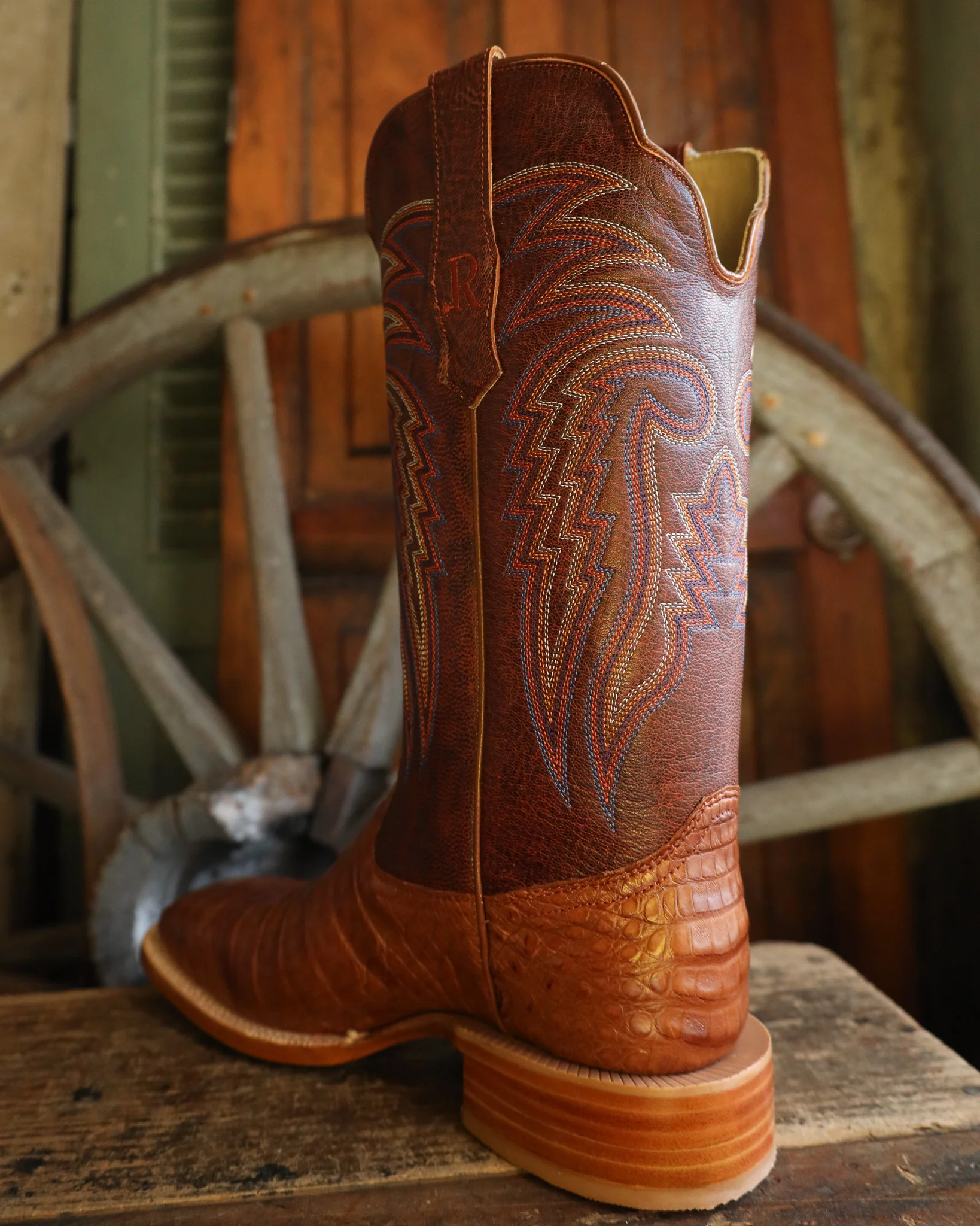 R. Watson Men's Caiman Belly Wide Square 13" Boot - Image 6